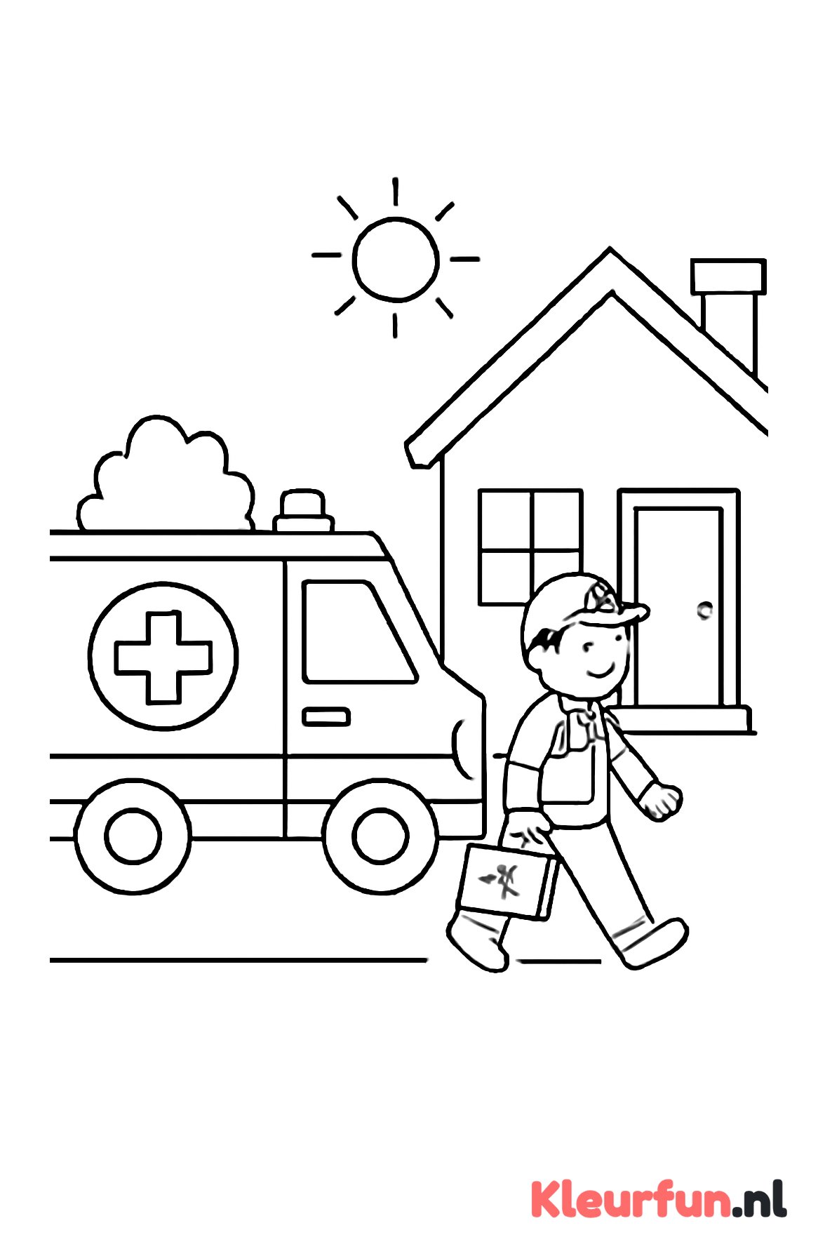Ambulance bij huis