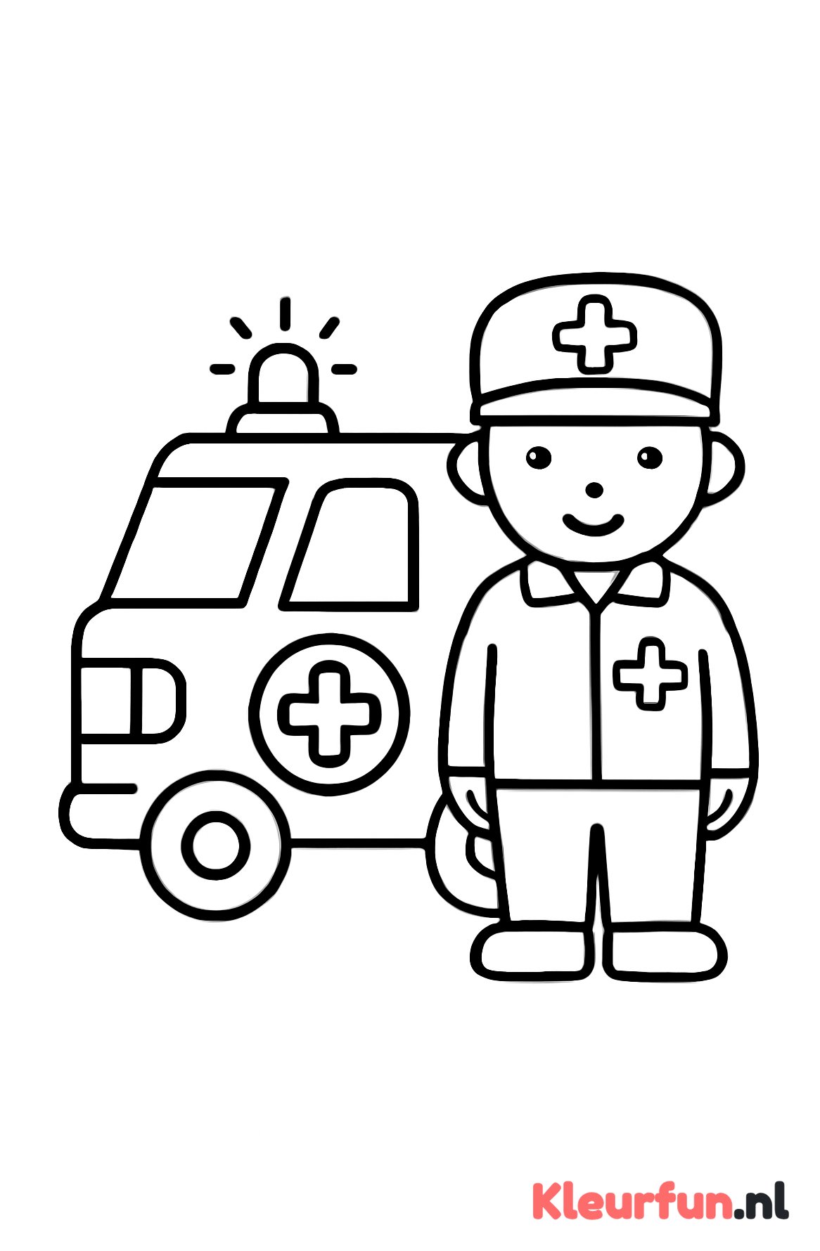 Ambulance met een eenvoudige medic