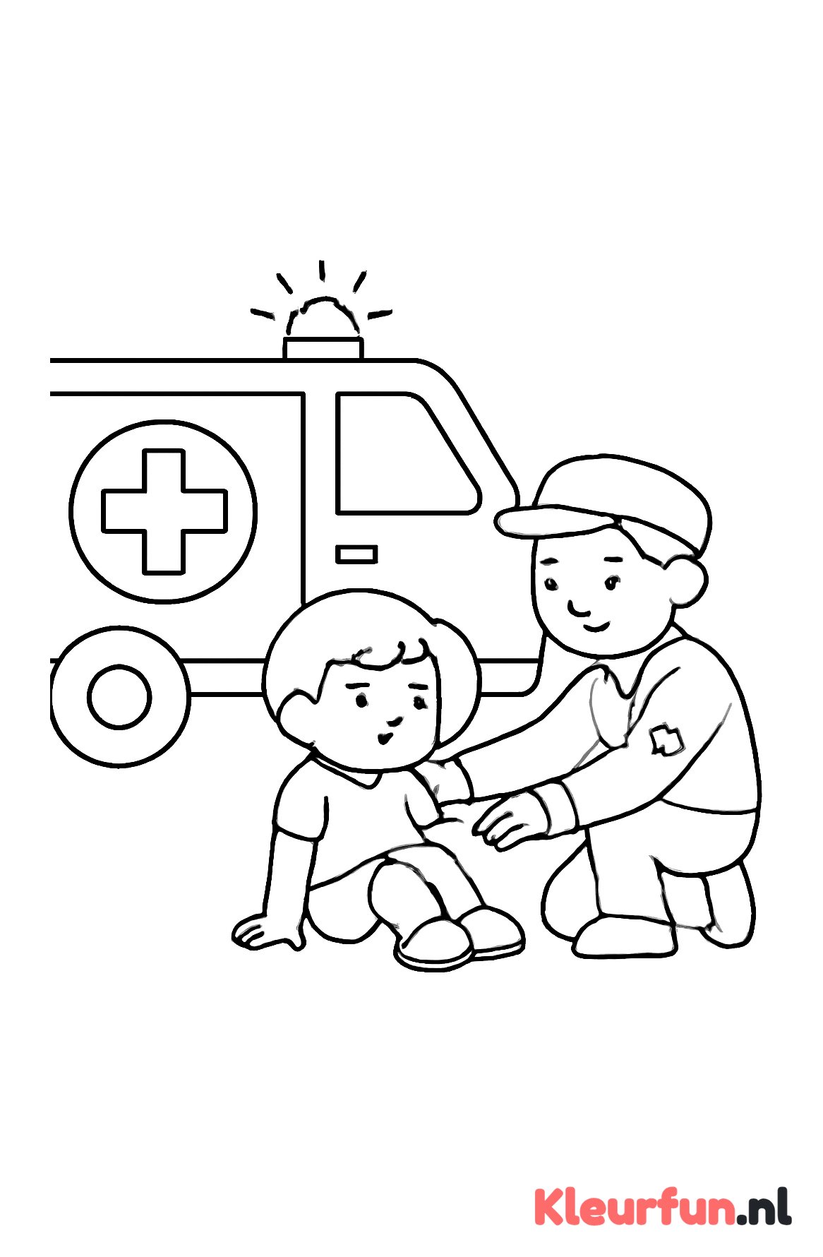 Kind geholpen door ambulance