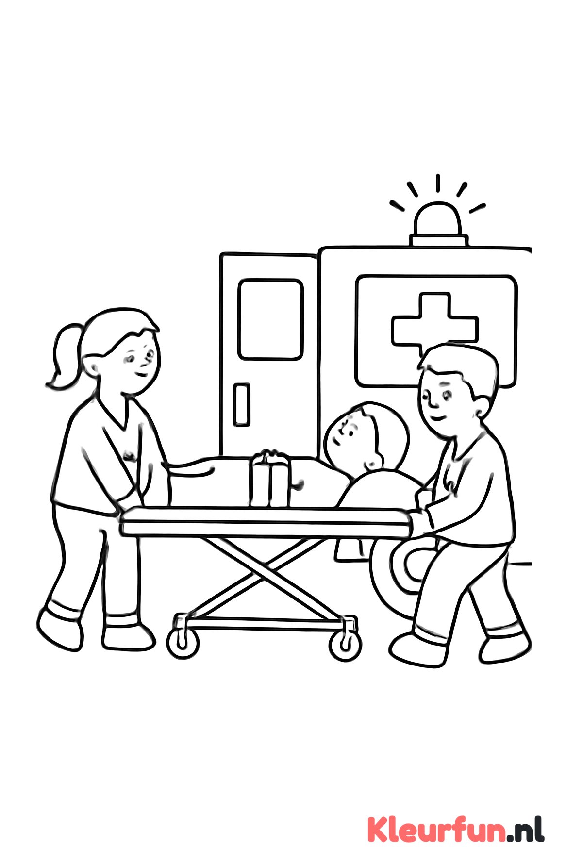 Ambulanceteam helpt patiënt