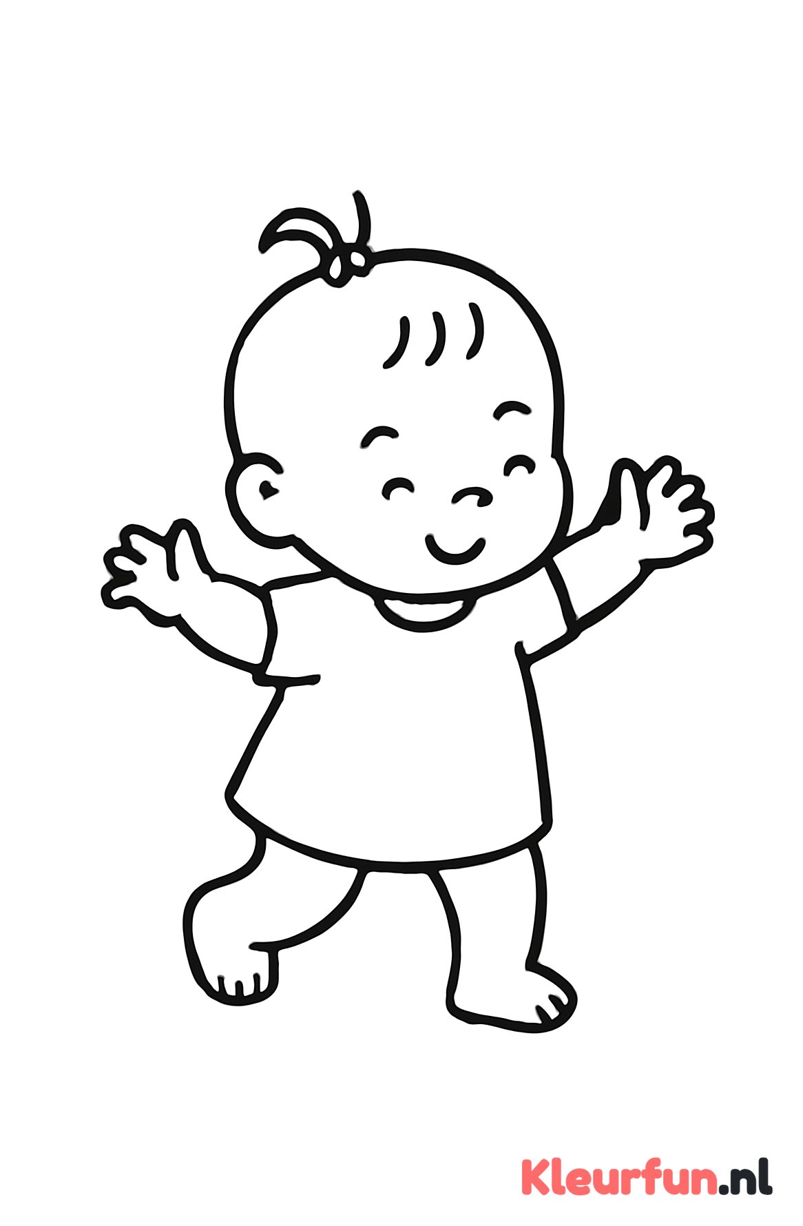 Baby zet eerste stapjes