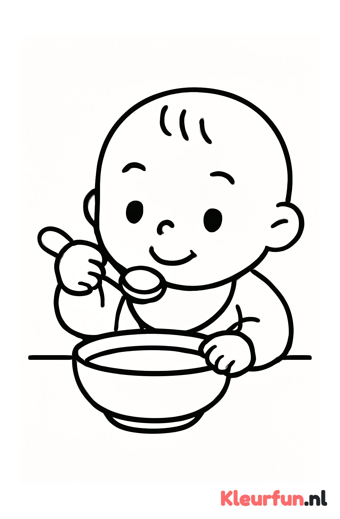 Baby eet uit schaal