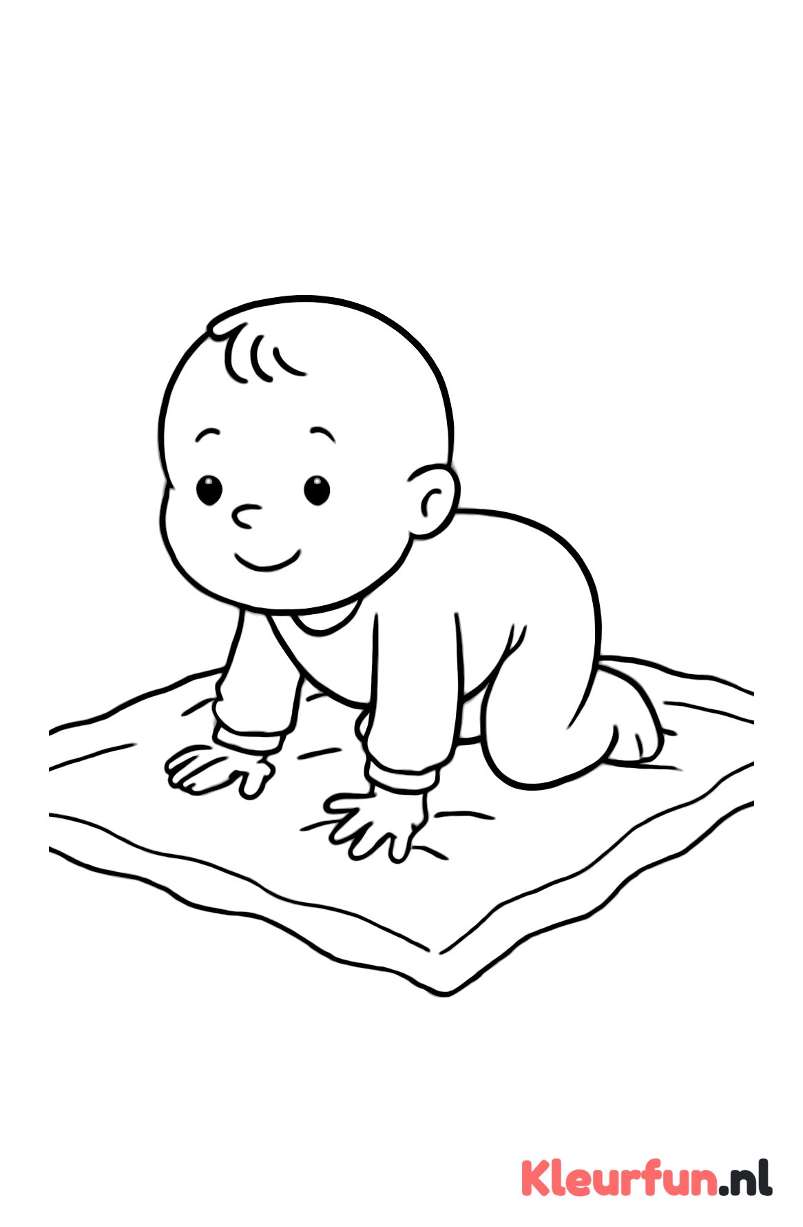 Baby die leert kruipen
