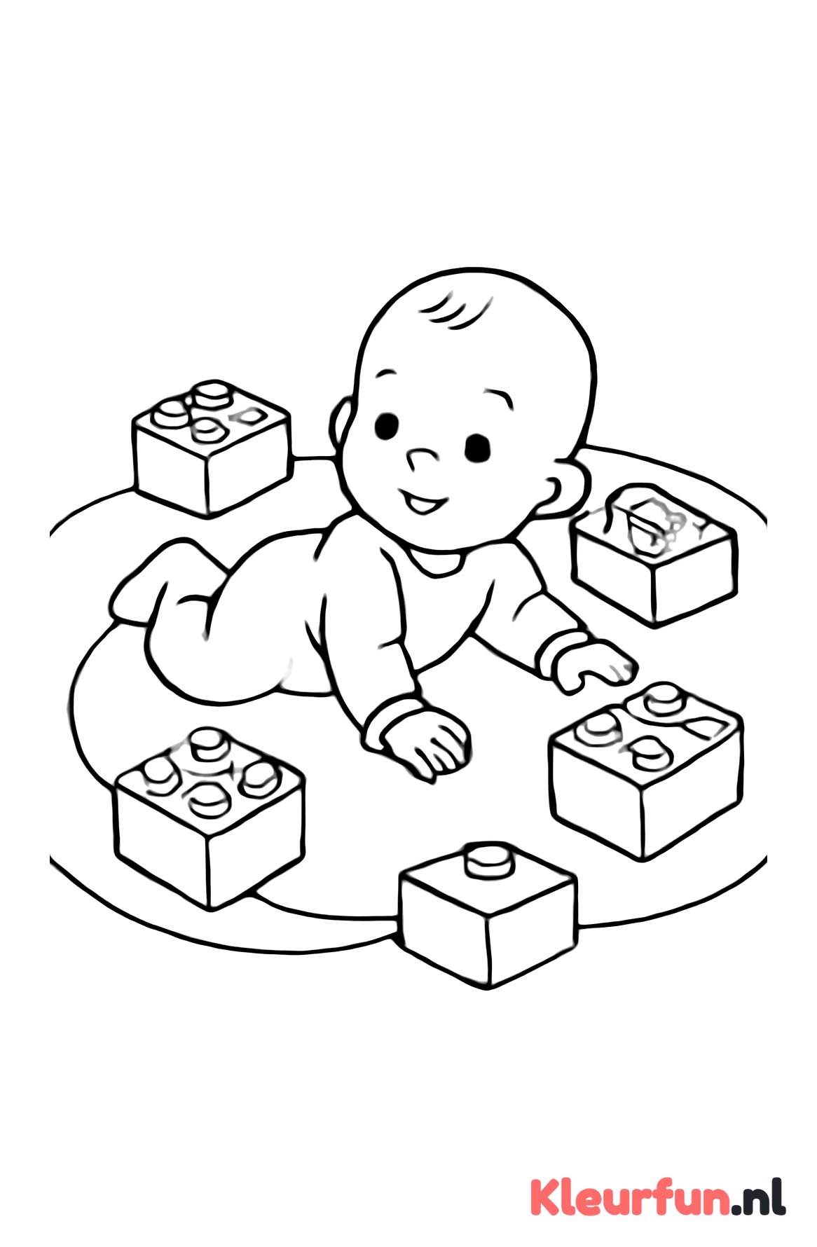 Baby op speelkleed met speelgoed