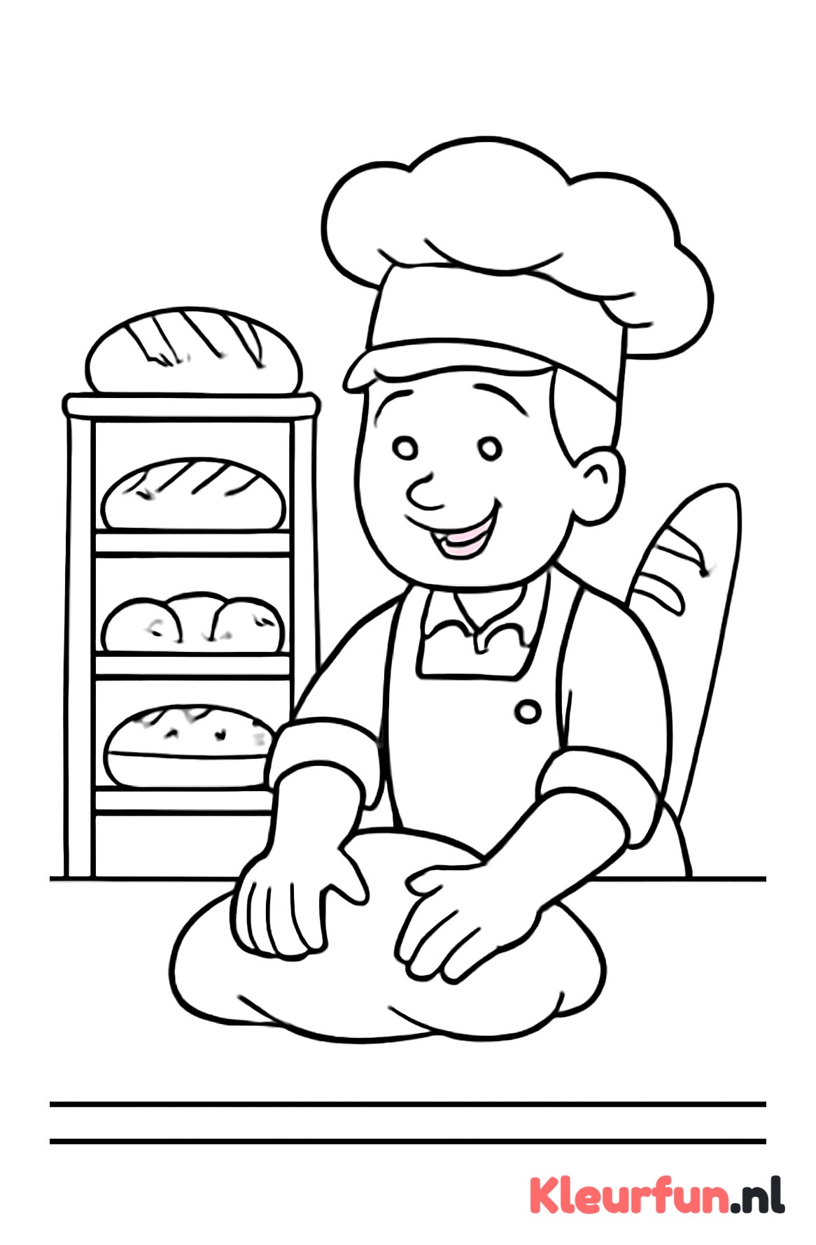 Bakker kneden deeg