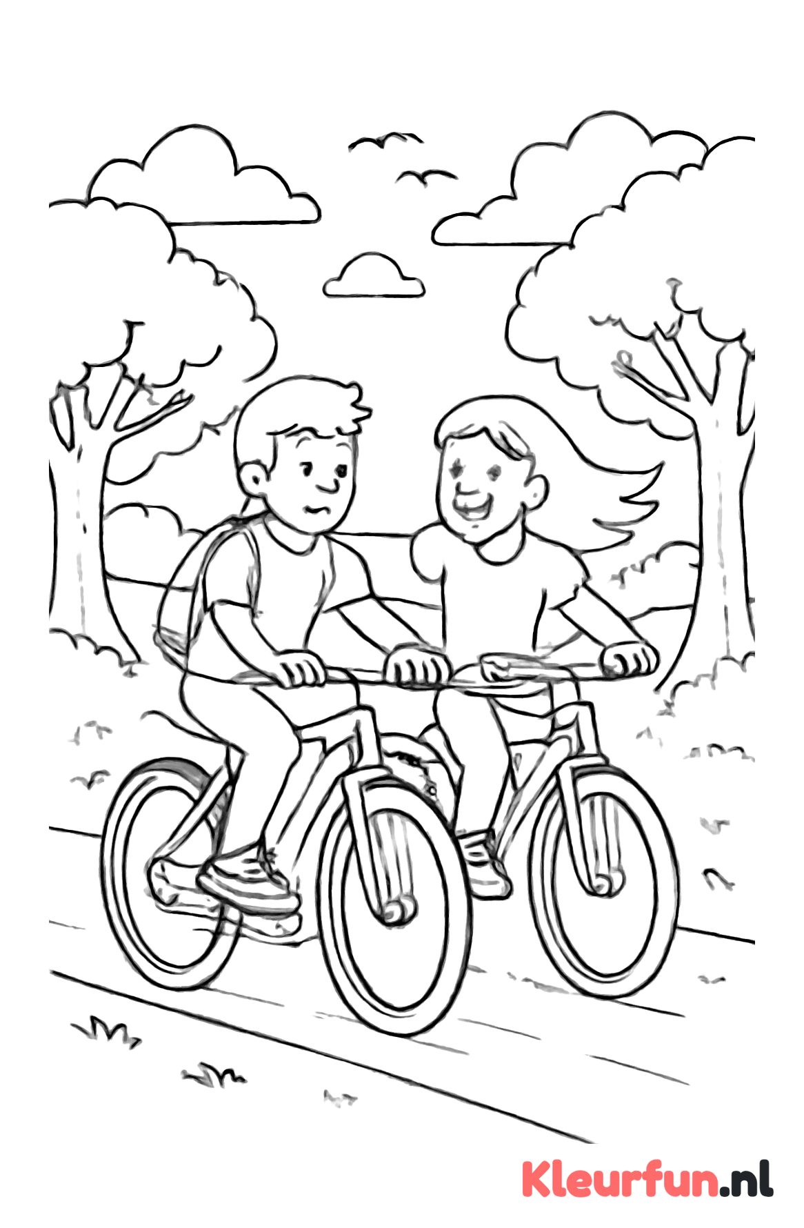Beste vrienden fietsen in het park