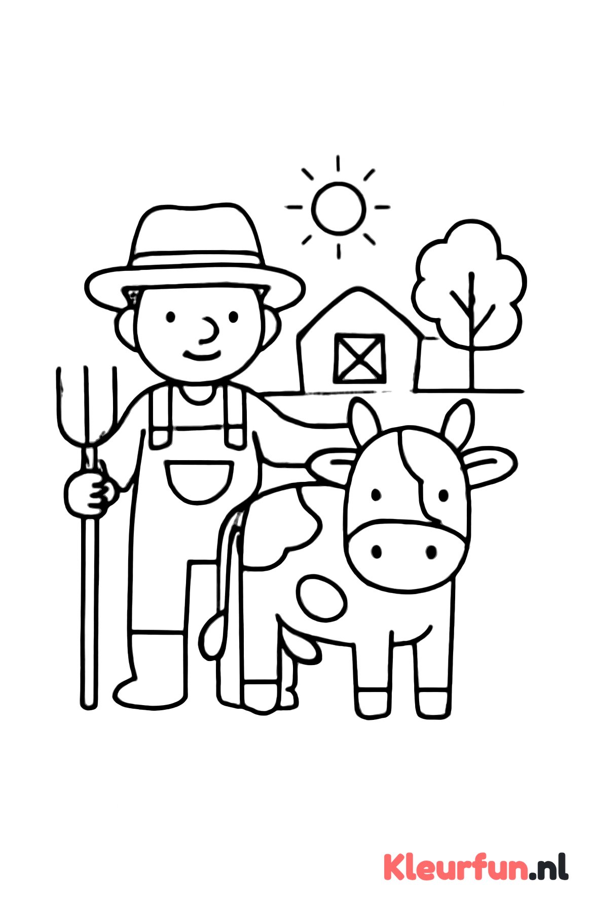 Boer met koe