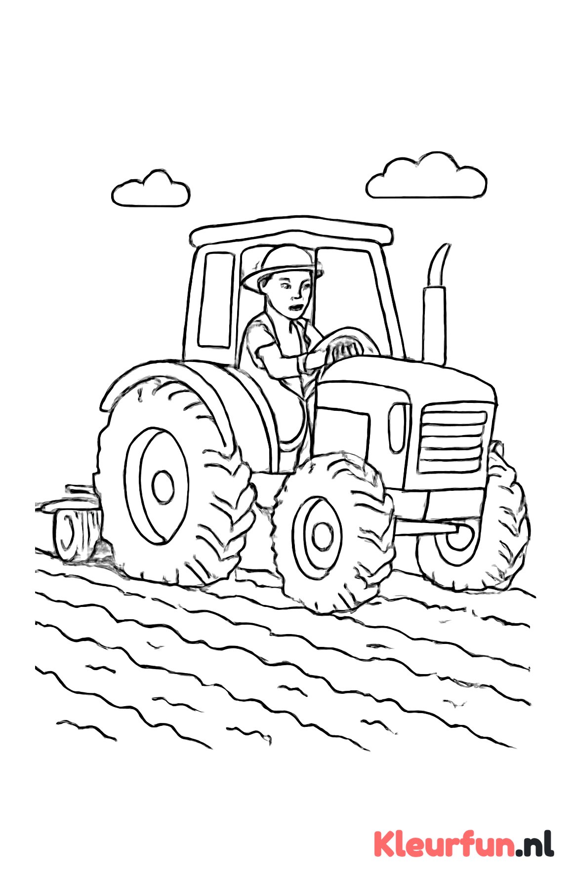 Boer met tractor op het veld
