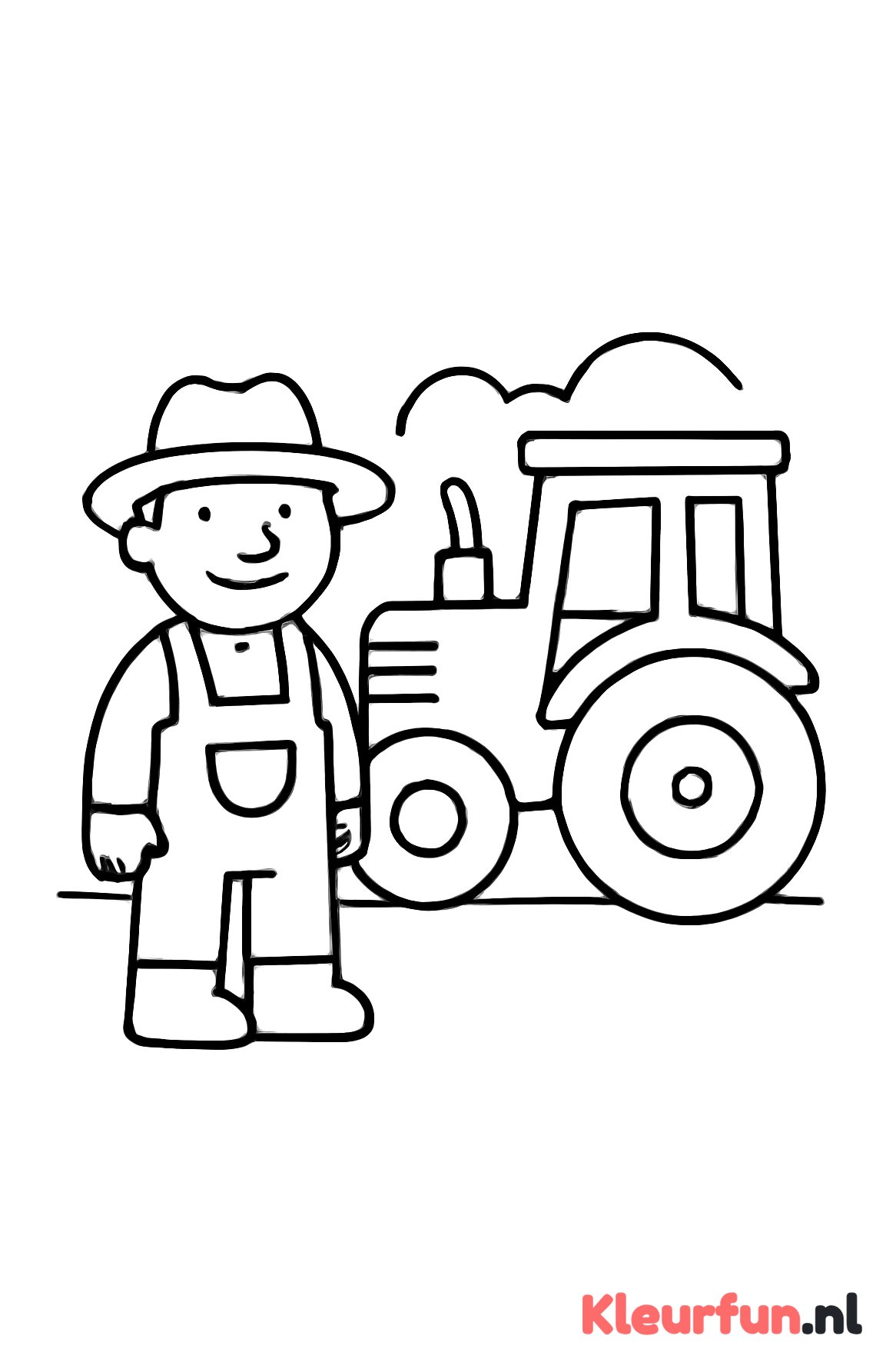 Boer met tractor