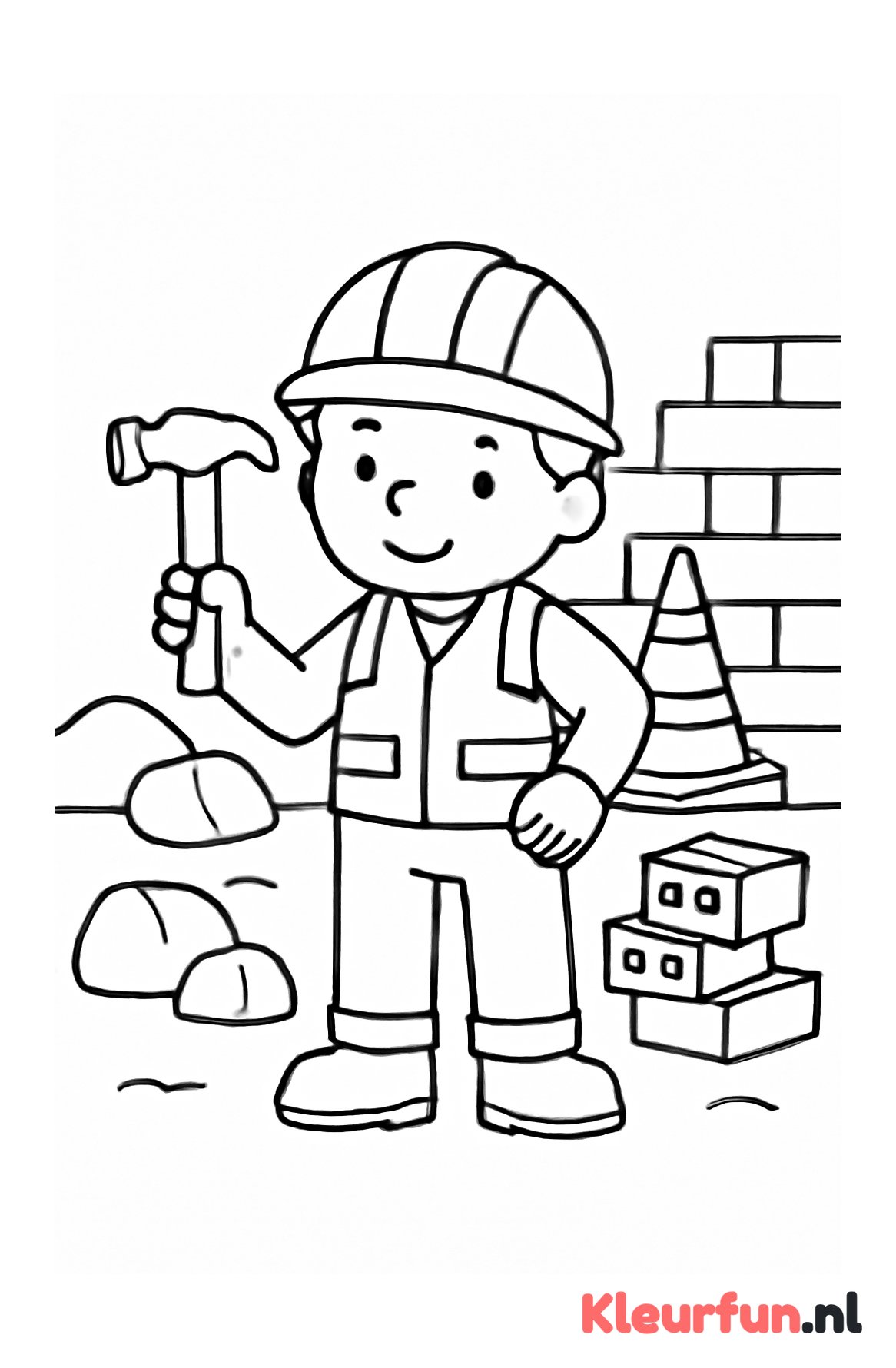Bouwvakker aan het werk