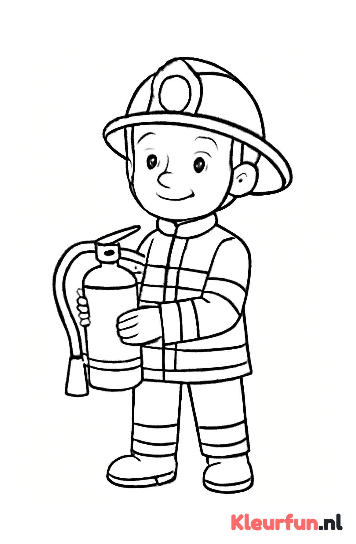 Brandweerman met brandblusser