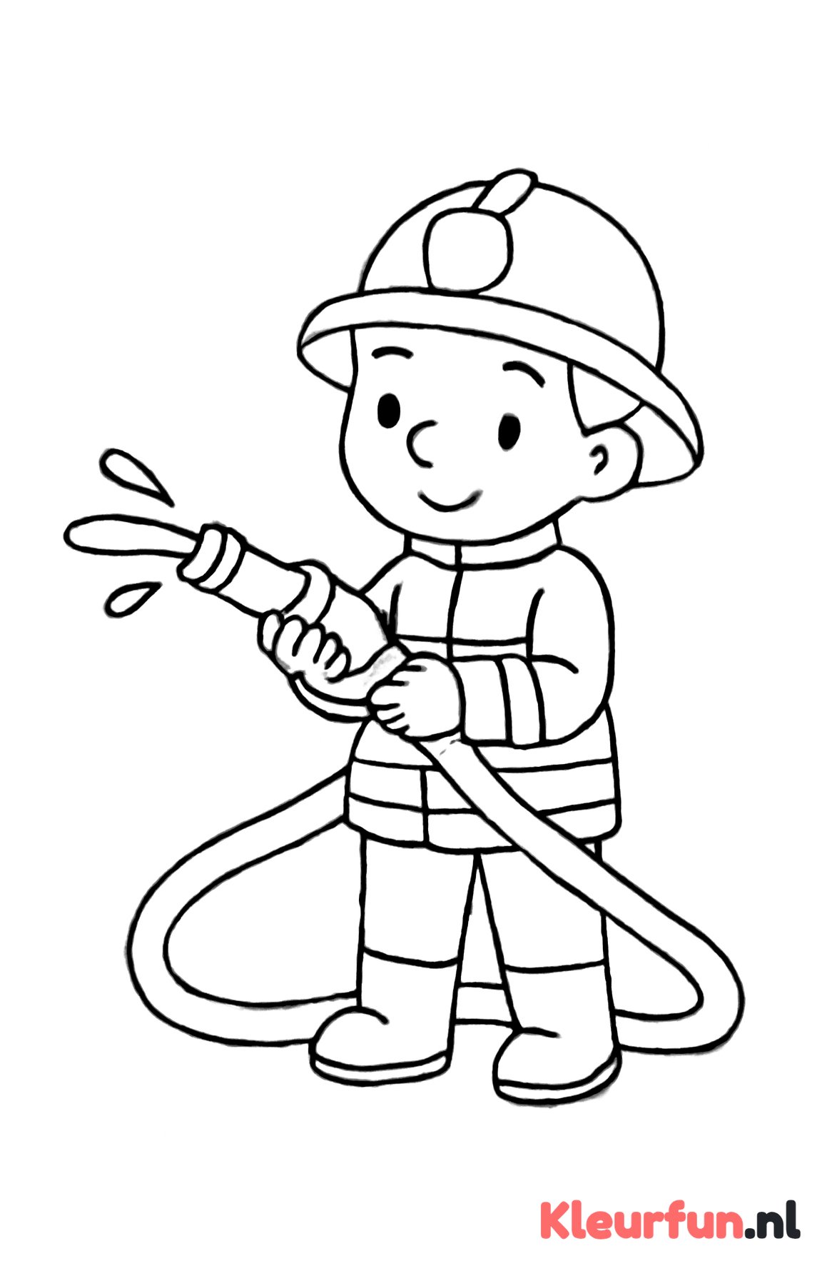 Brandweerman met slang
