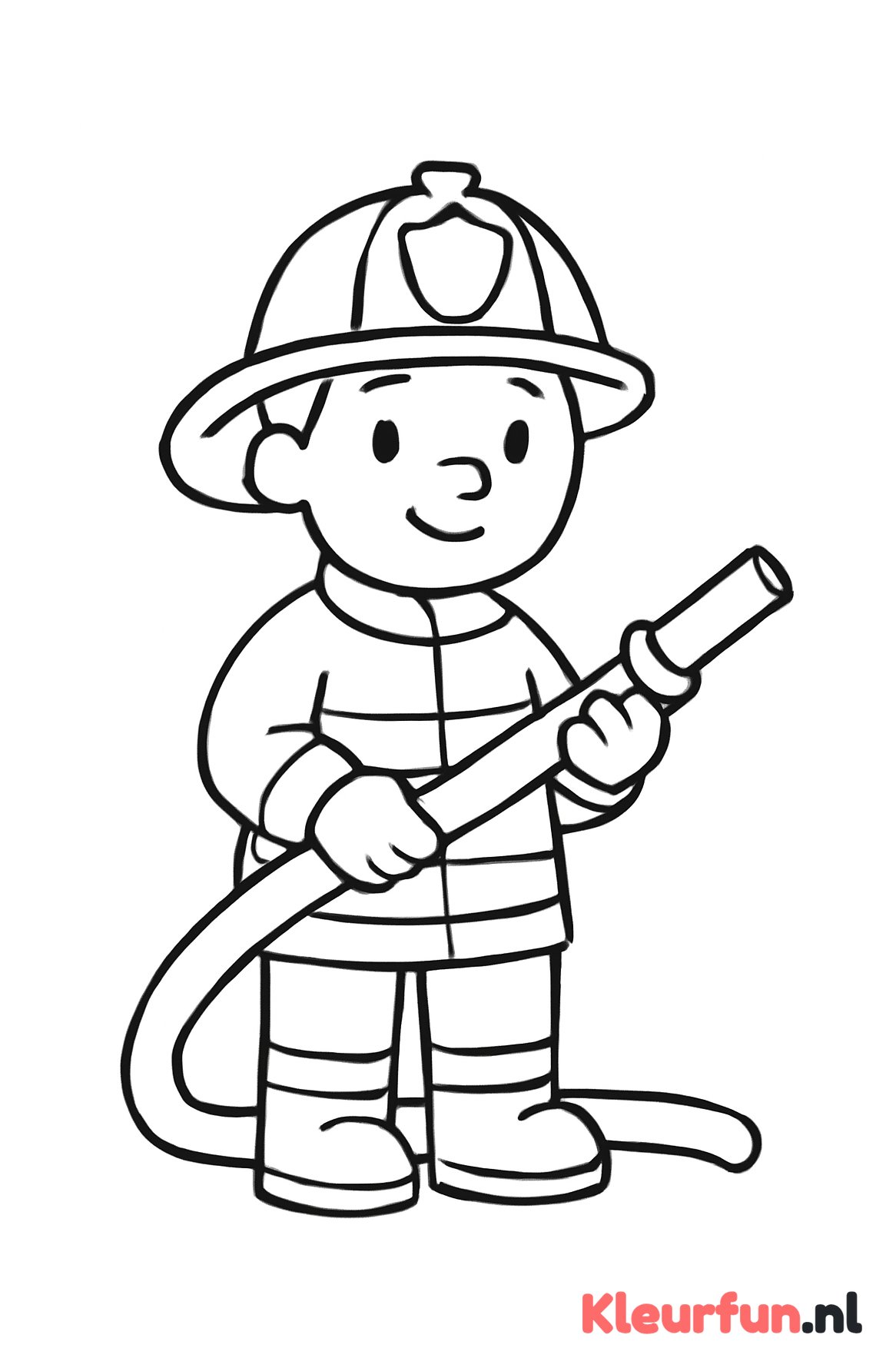 Brandweerman met slang
