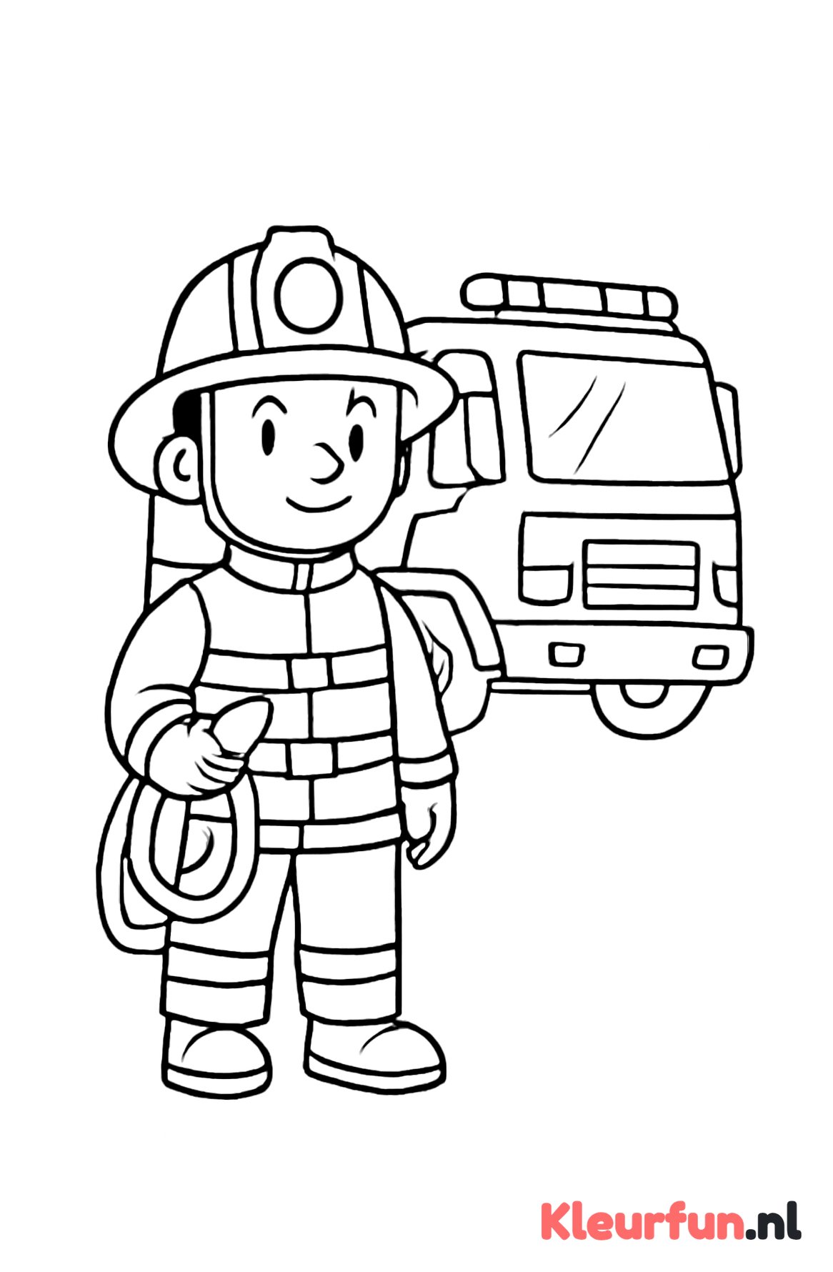 Brandweerman met uitrusting