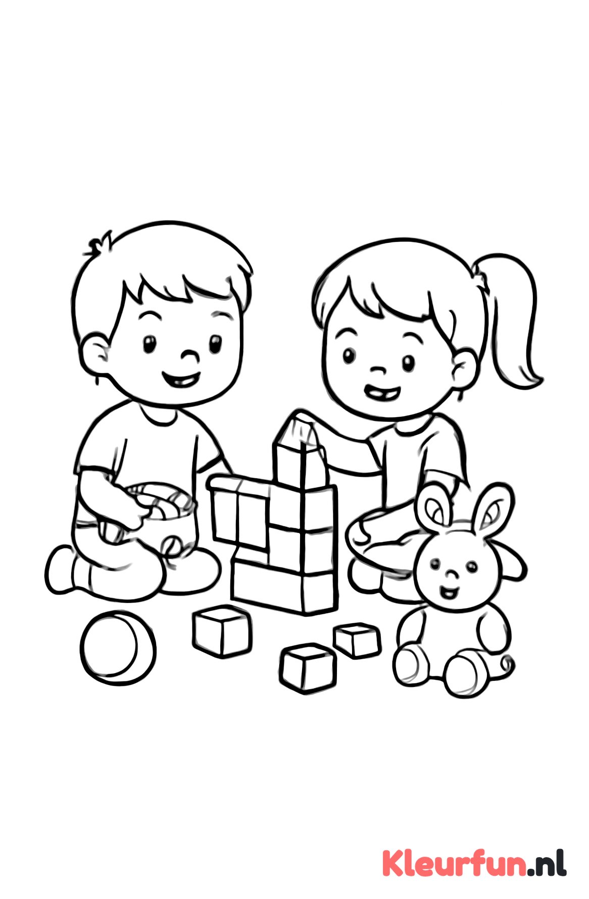 Broer en zus spelen samen