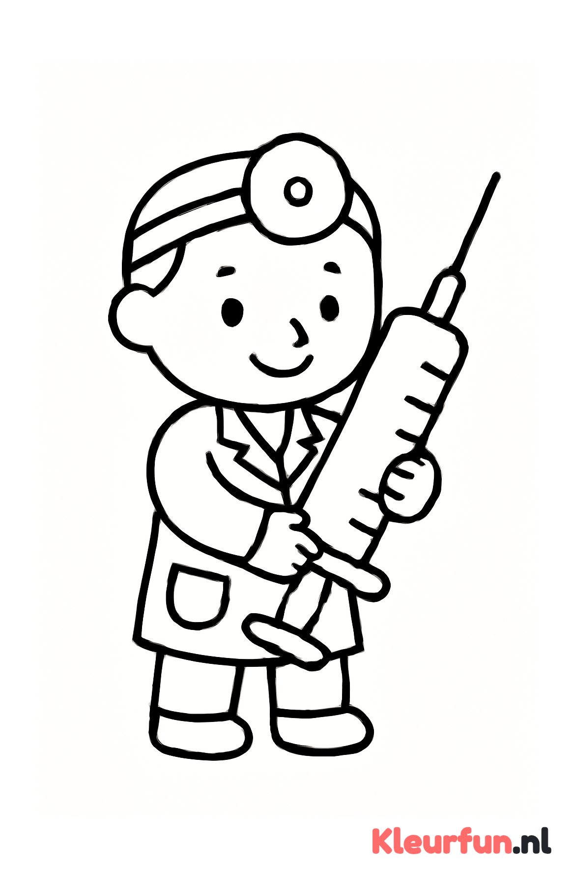 Dokter met grote injectiespuit