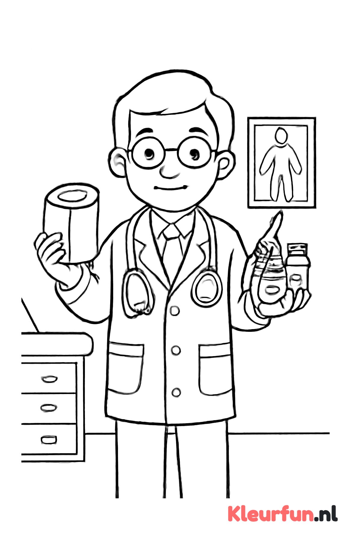 Dokter toont medische spullen