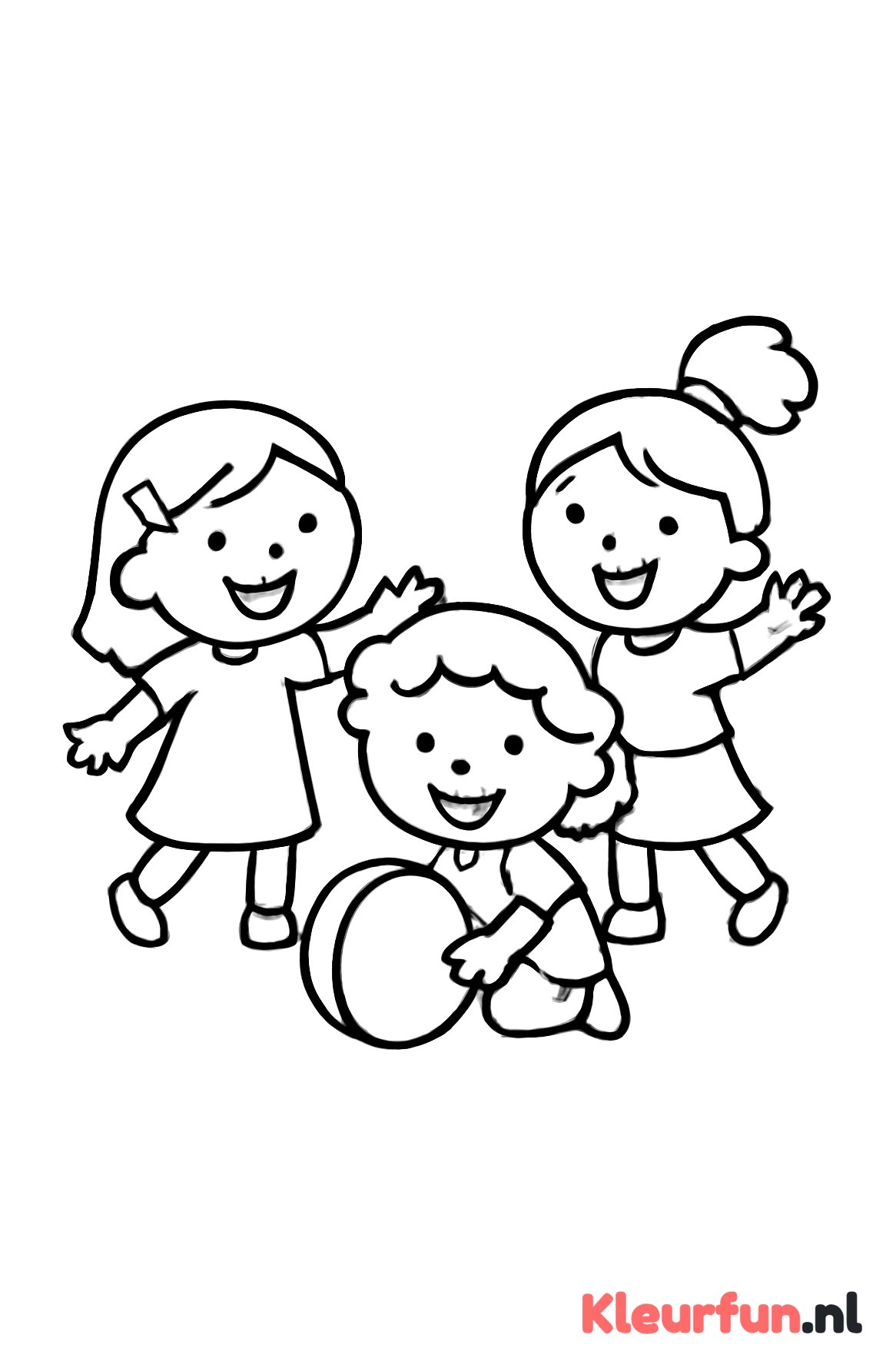 Drie vriendinnetjes spelen