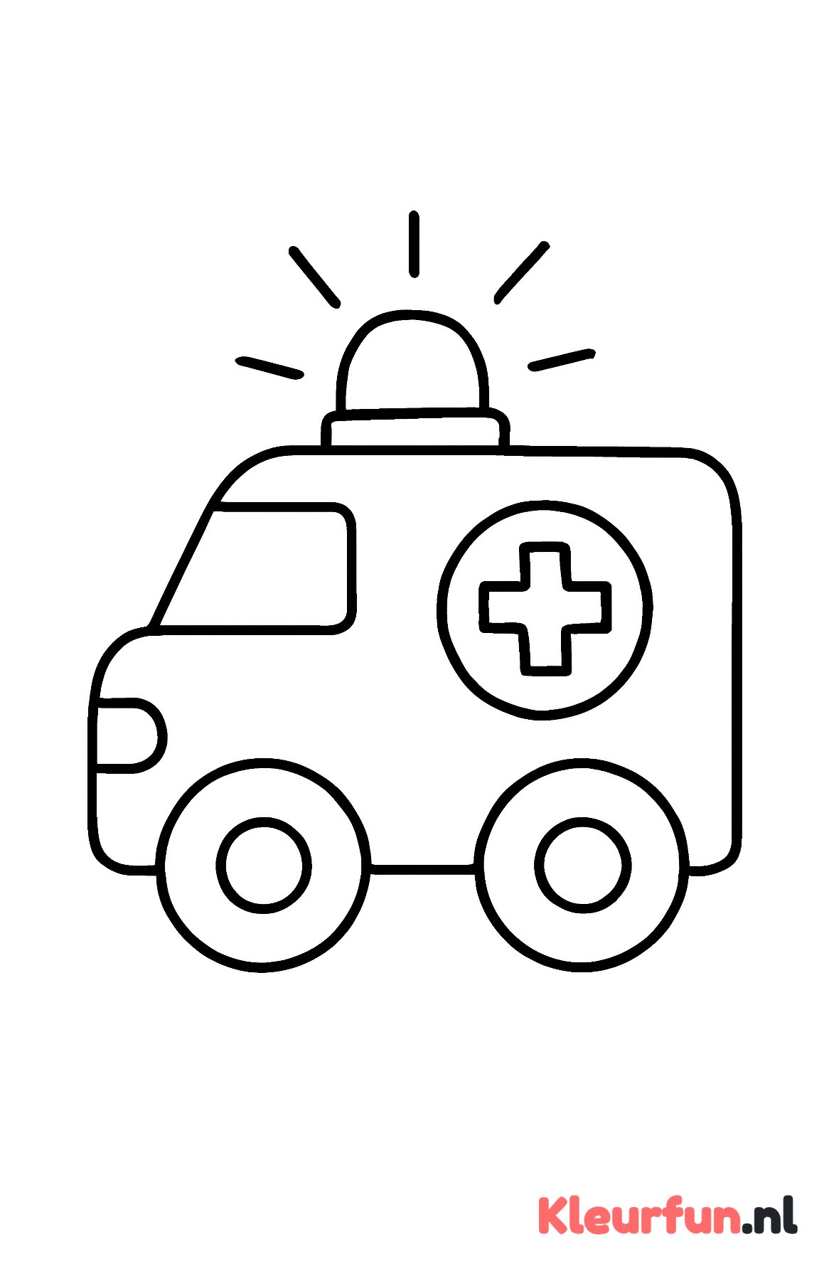 Eenvoudige ambulanceauto met sirene
