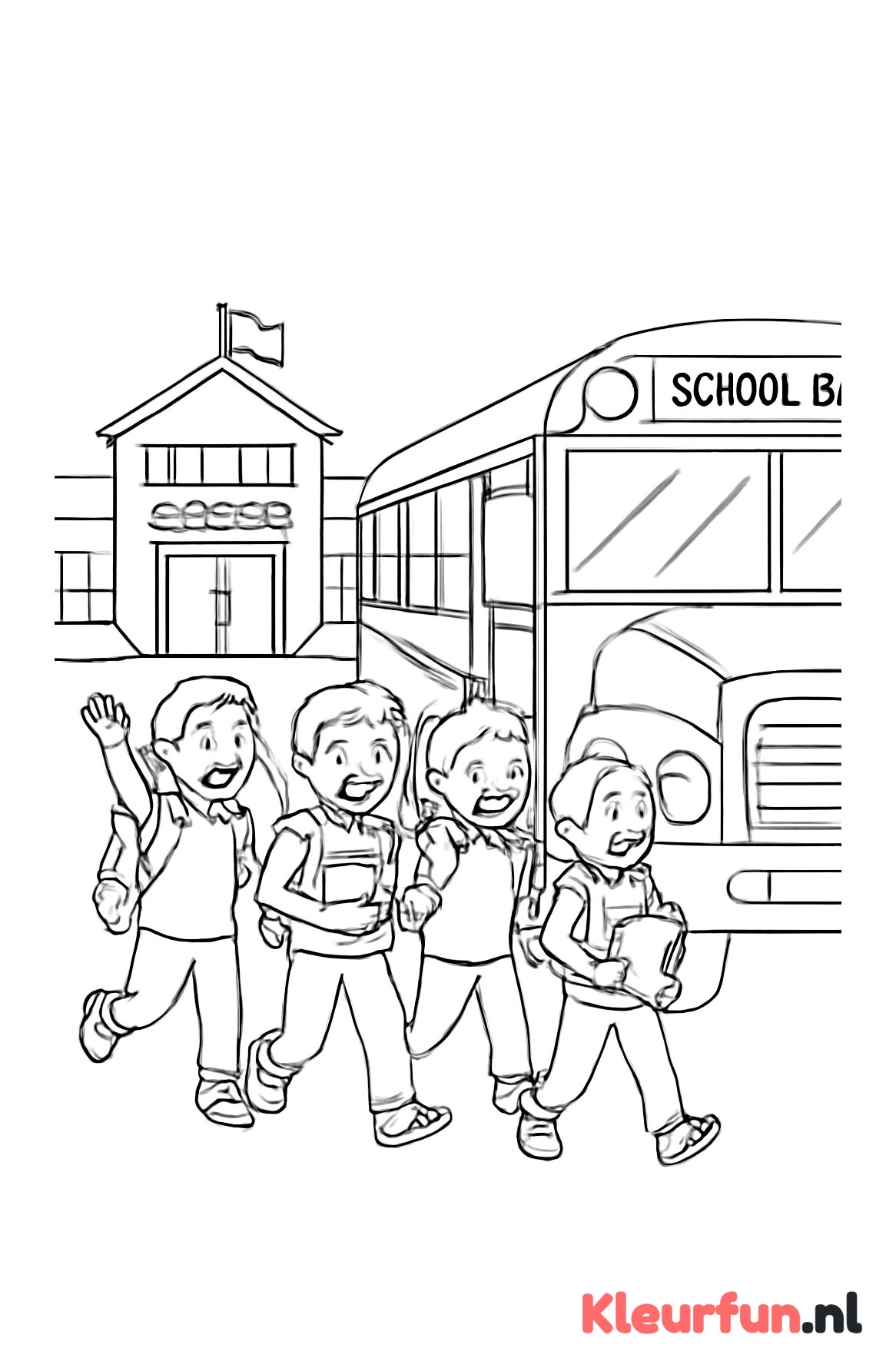 Kinderen op de schoolbus