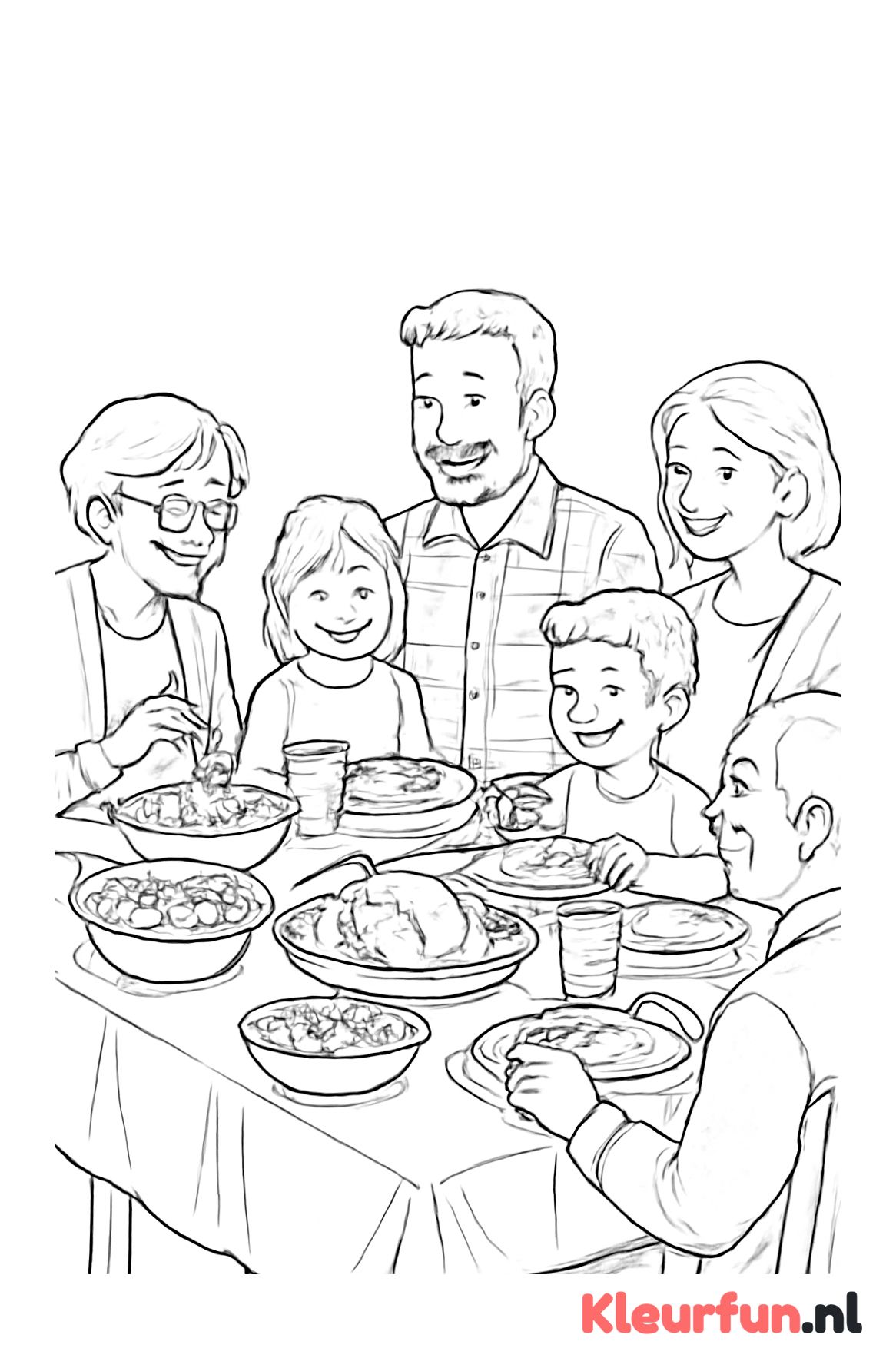 Familie aan tafel tijdens het avondeten