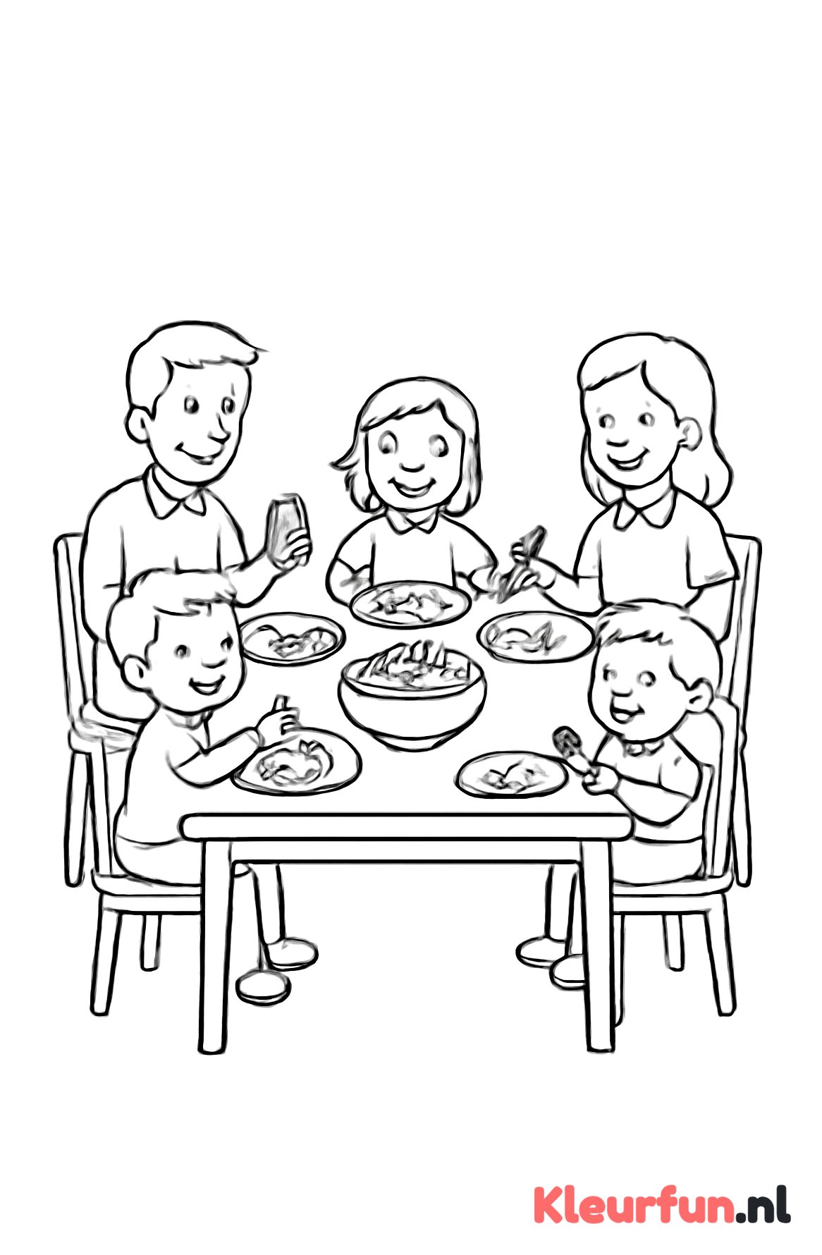 Familie aan het avondeten
