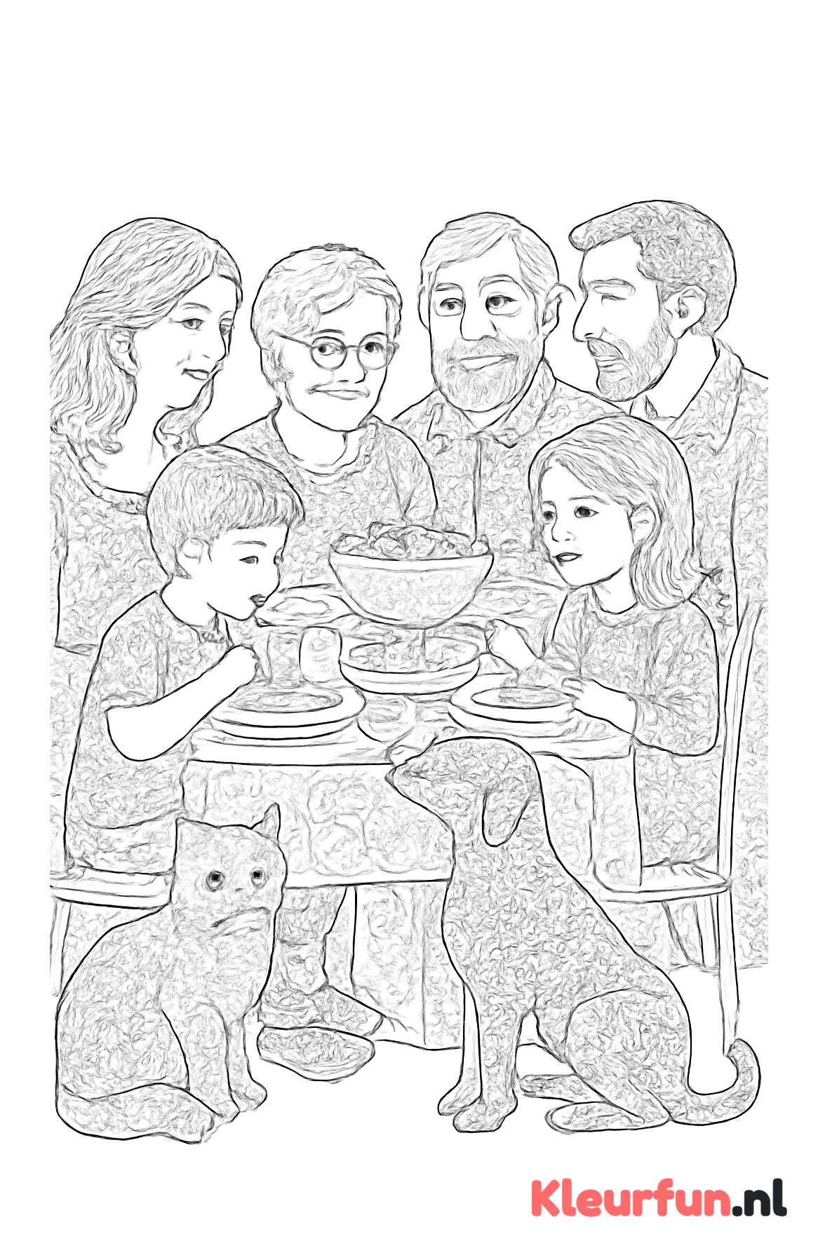 Familie aan tafel tijdens het diner