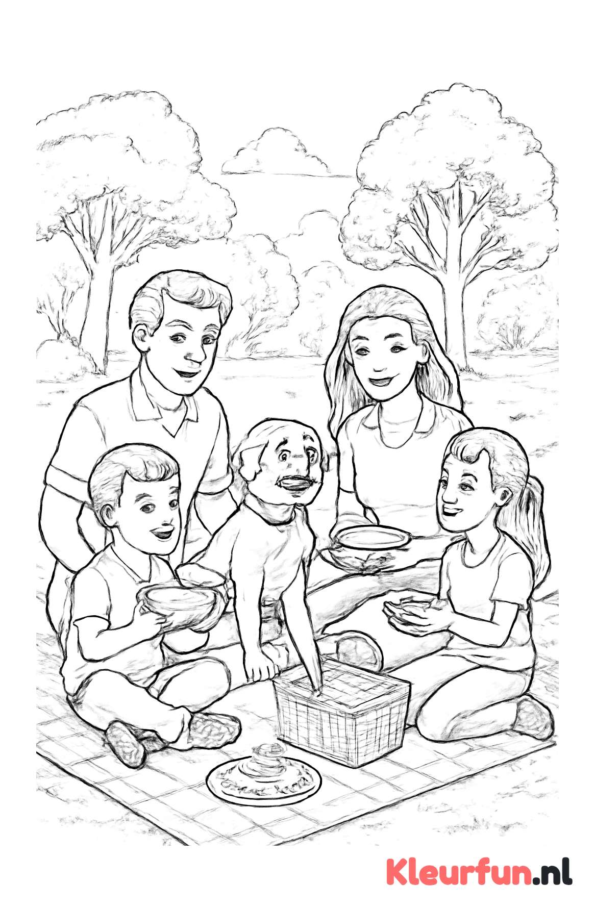 Familie picknick in het park