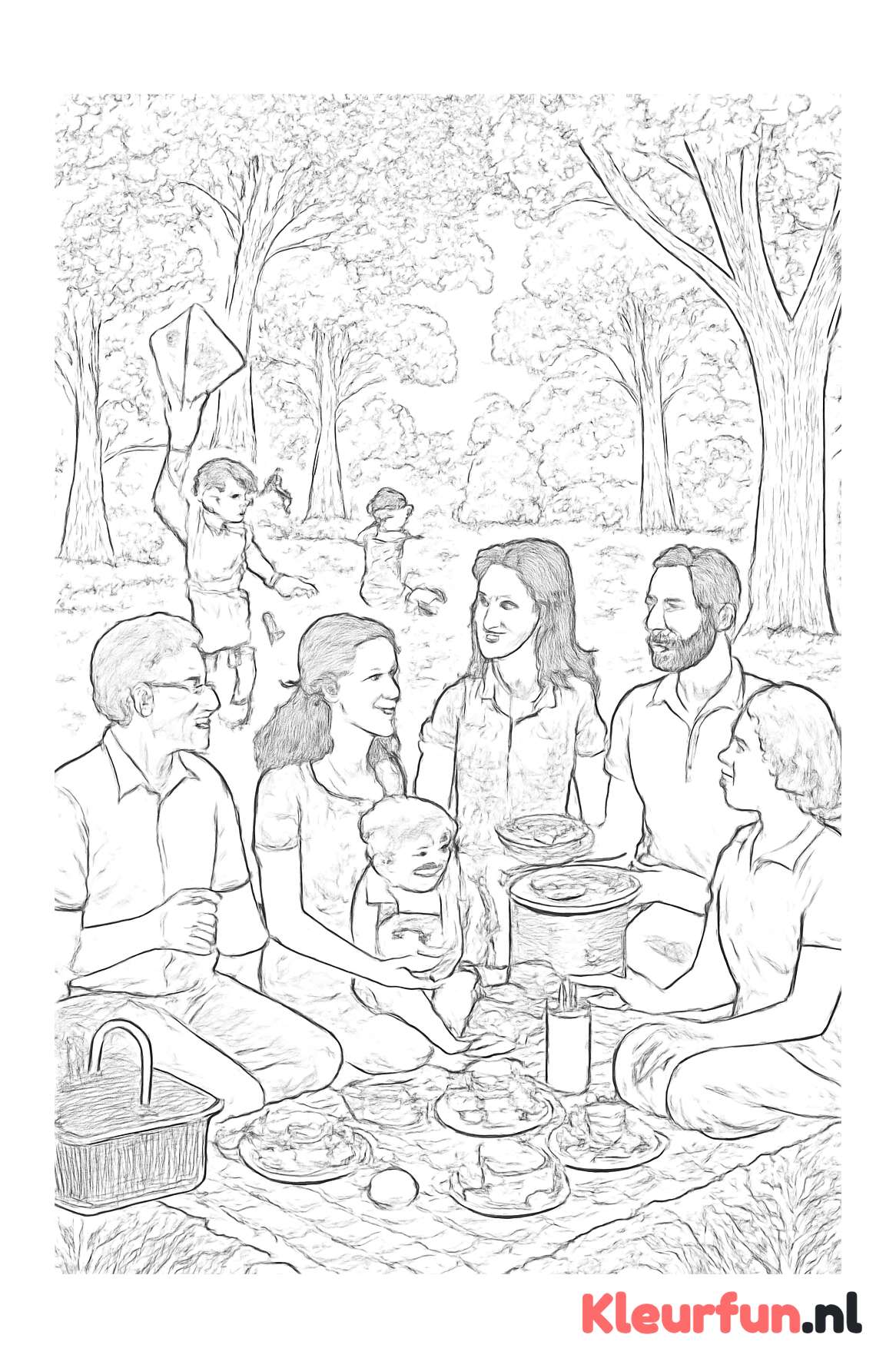 Familie picknick in het park