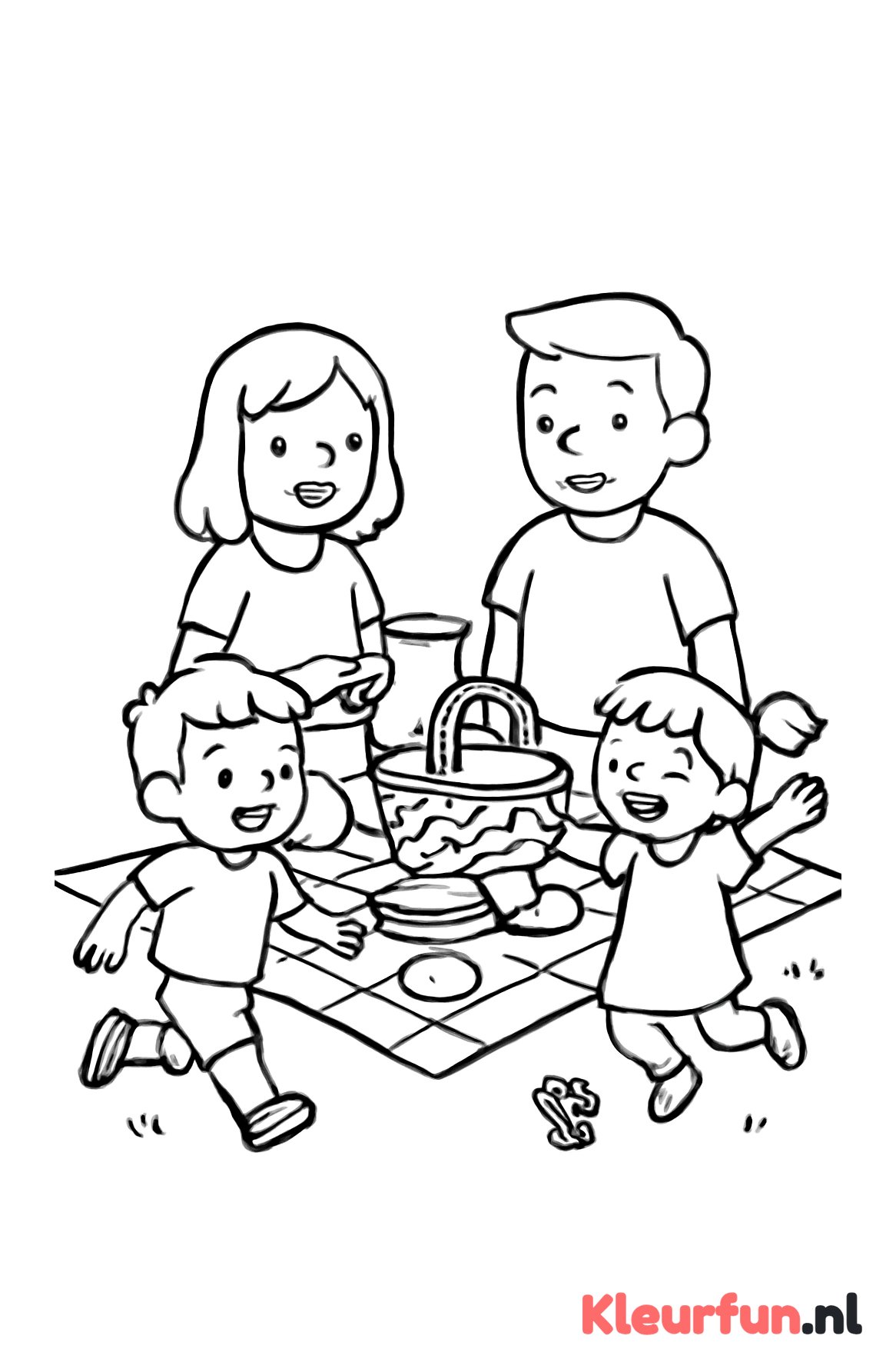 Familie picknick in het park