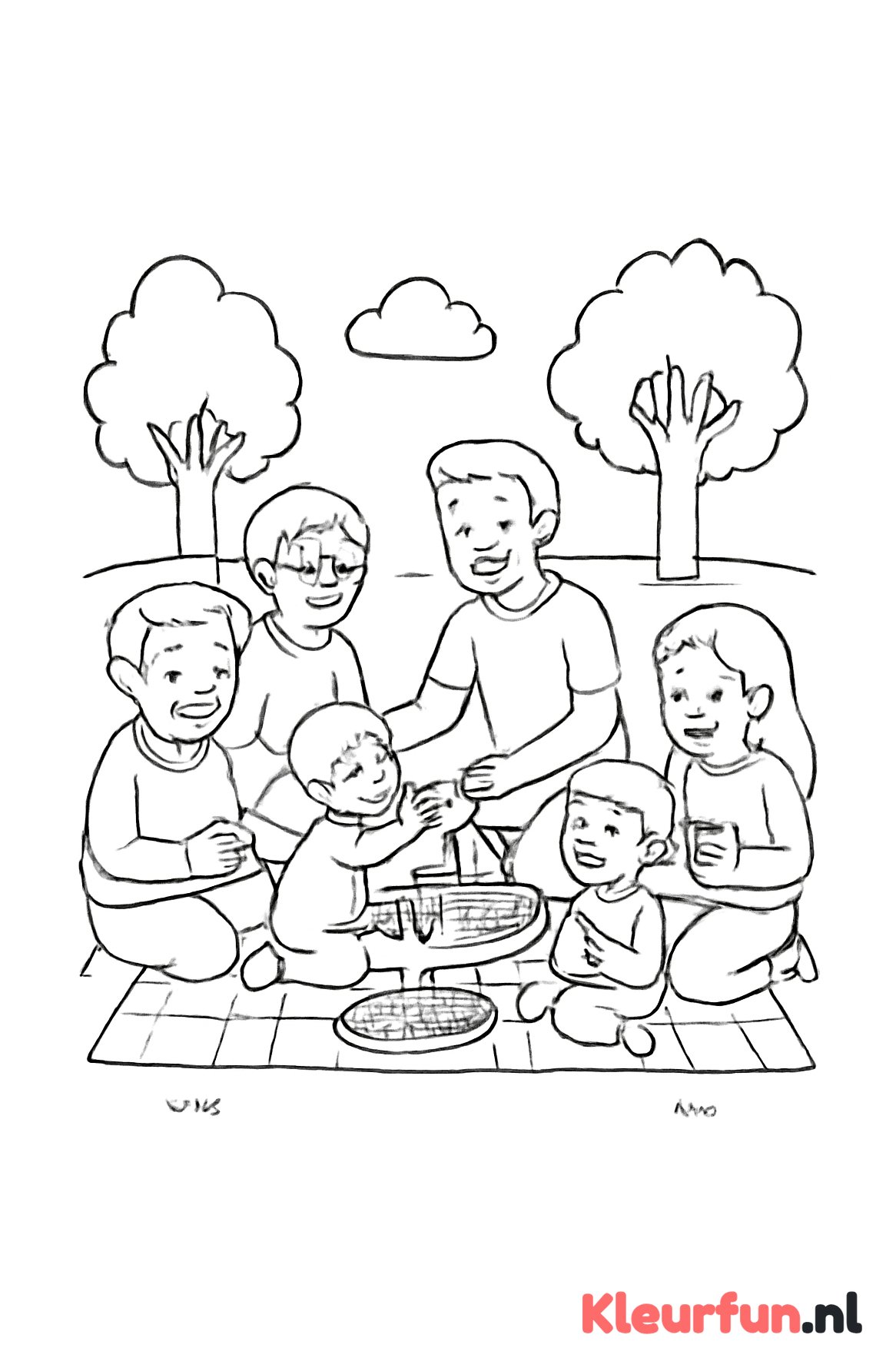 Familie picknick in het park