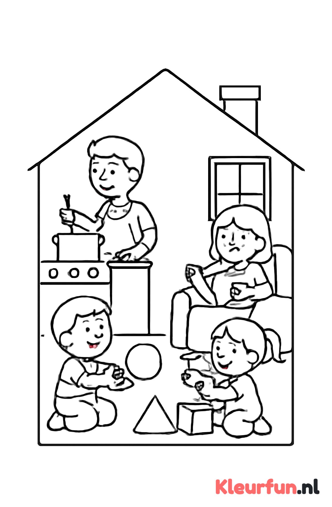 Familie thuis spelen
