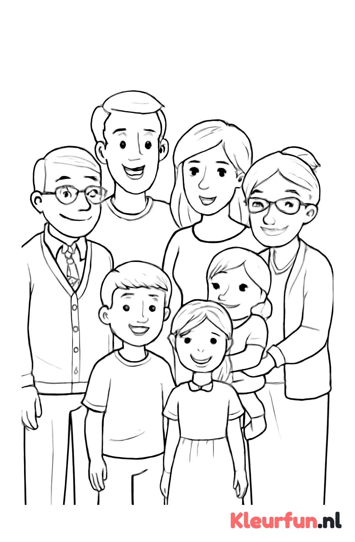 Familieportret met meerdere generaties