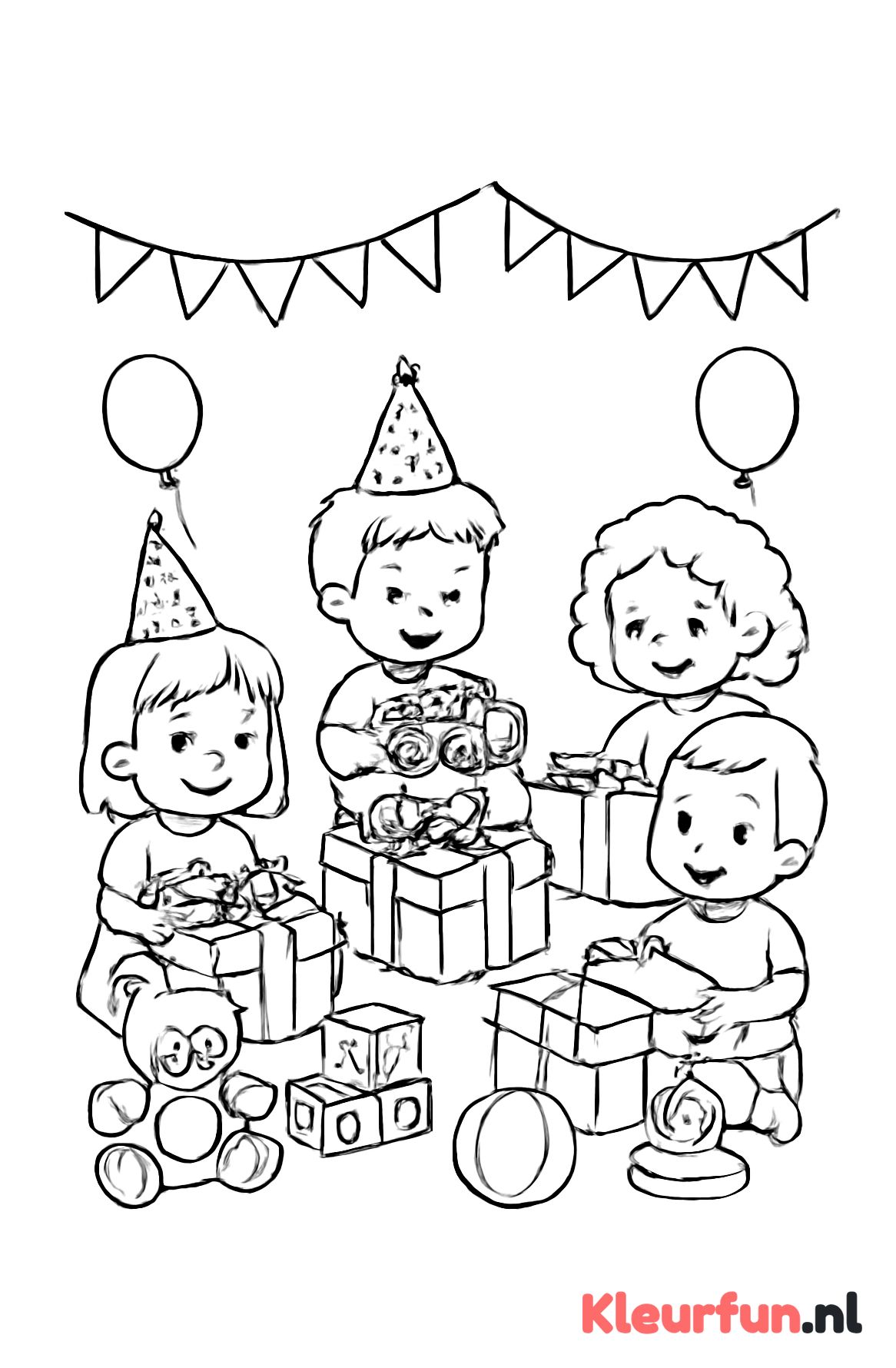 Kinderen die cadeautjes uitpakken