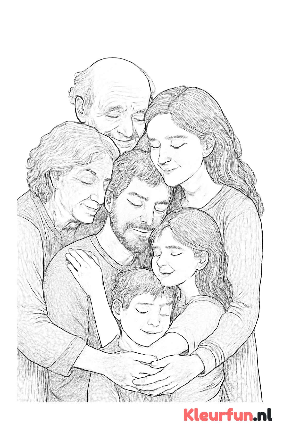 Gezellige familie omhelzing