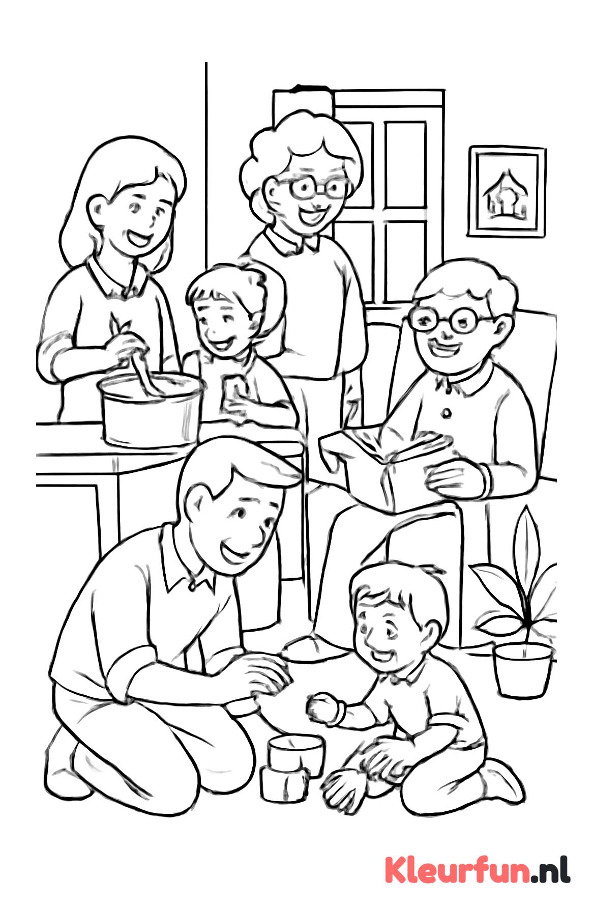 Gezinsleven met verschillende familieleden