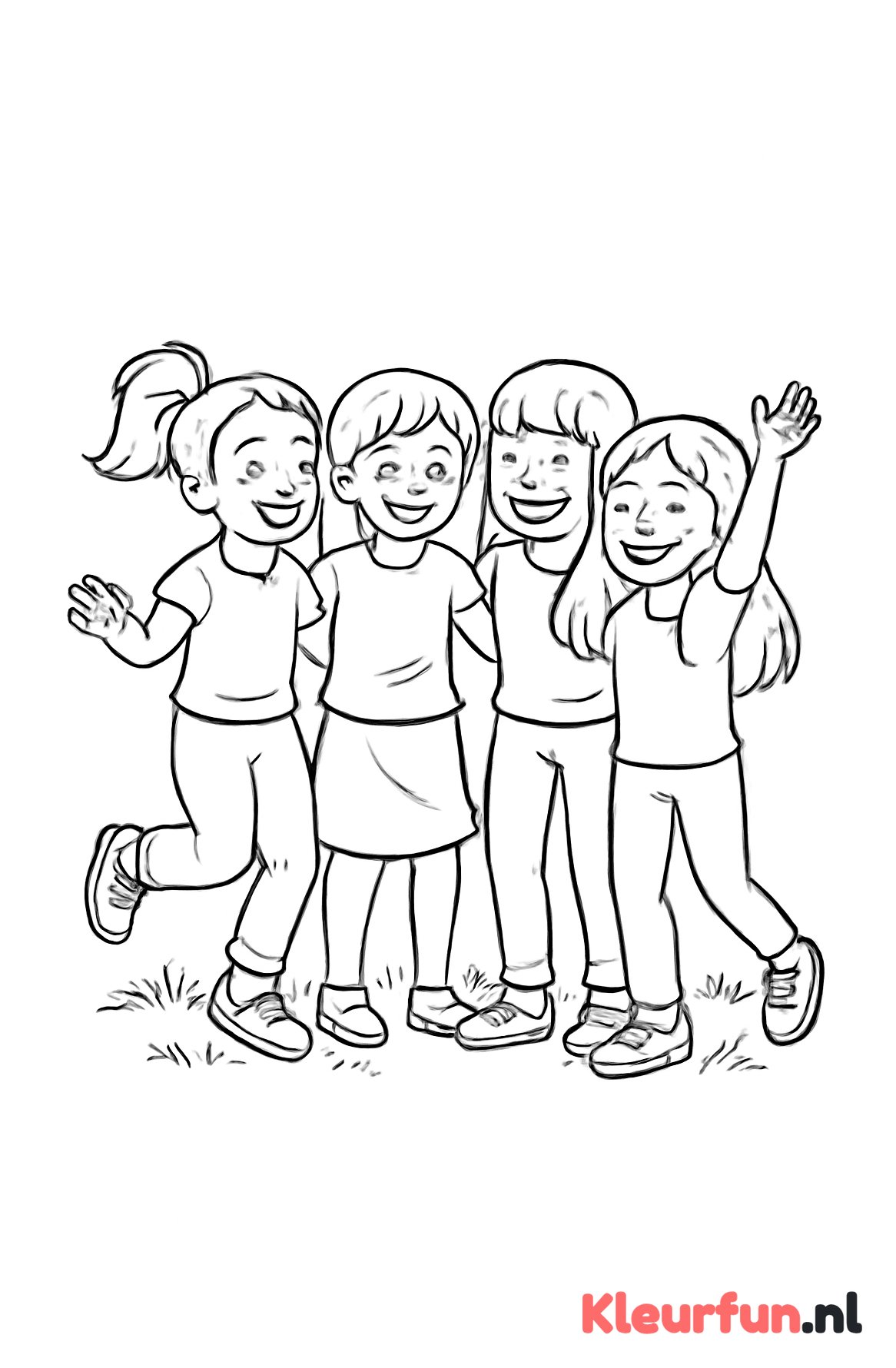 Groep vriendinnen spelen samen
