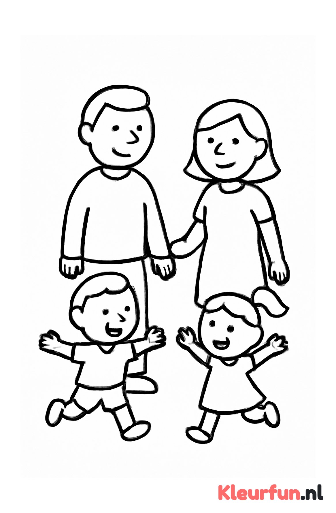 Groot gezin met spelende kinderen