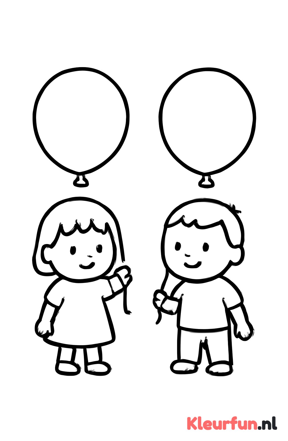 Kinderen met grote ballonnen