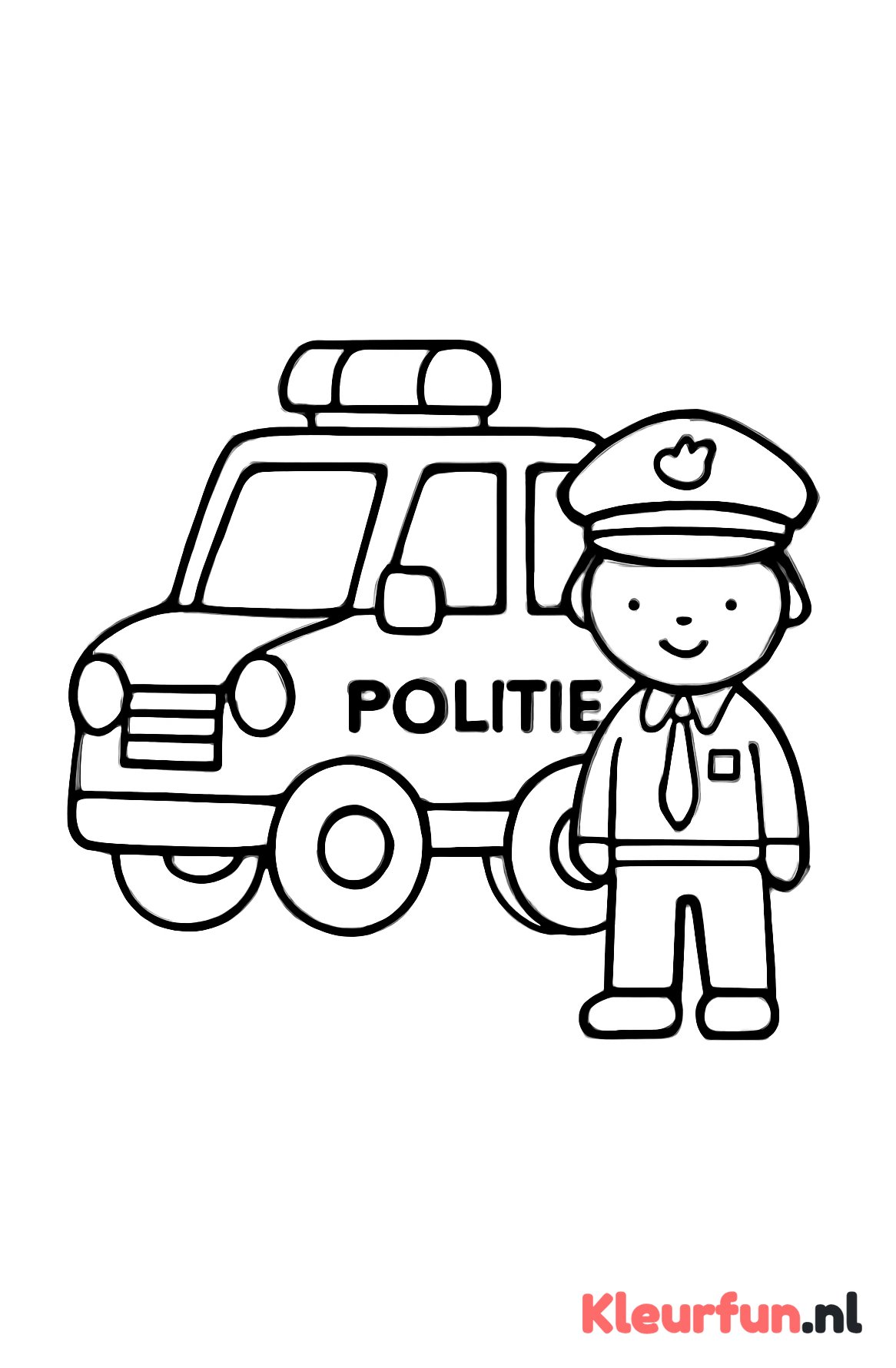 Grote politieauto met agent