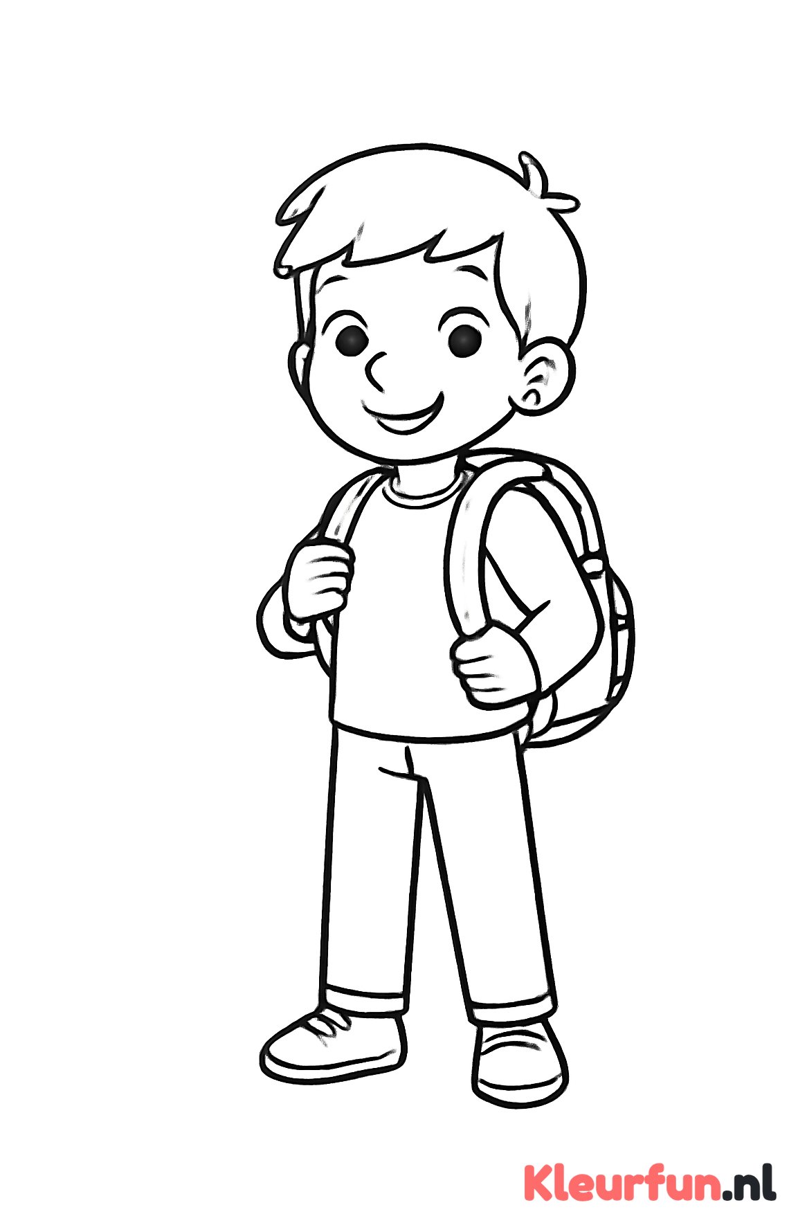 Jongen met schooltas