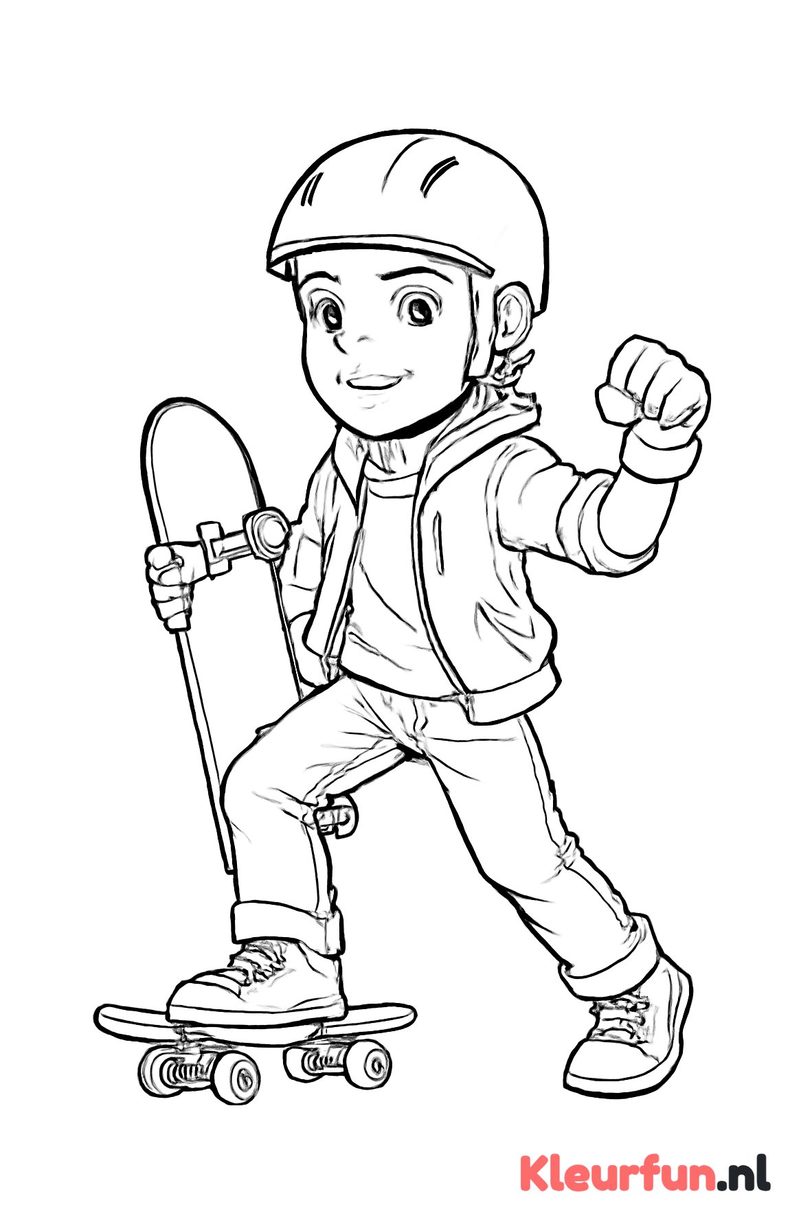 Jongen met skateboard