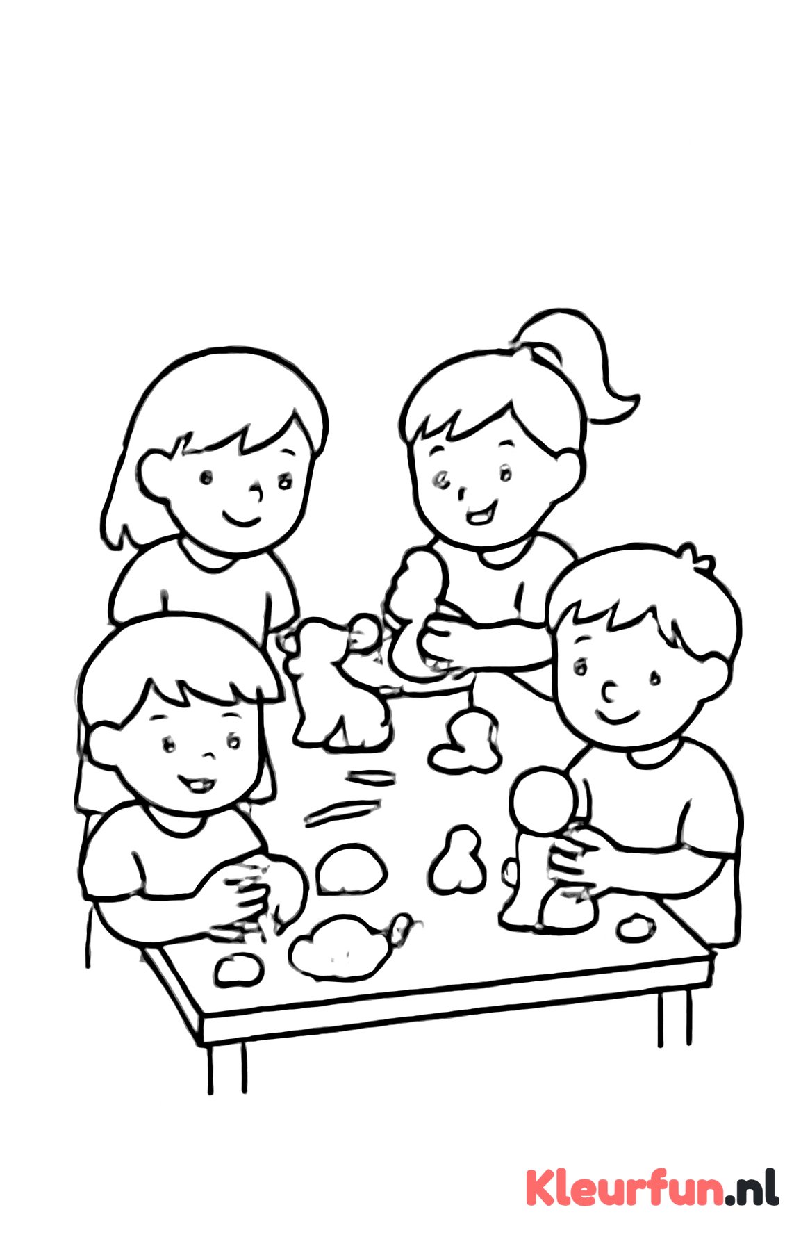 Kinderen aan het beeldhouwen