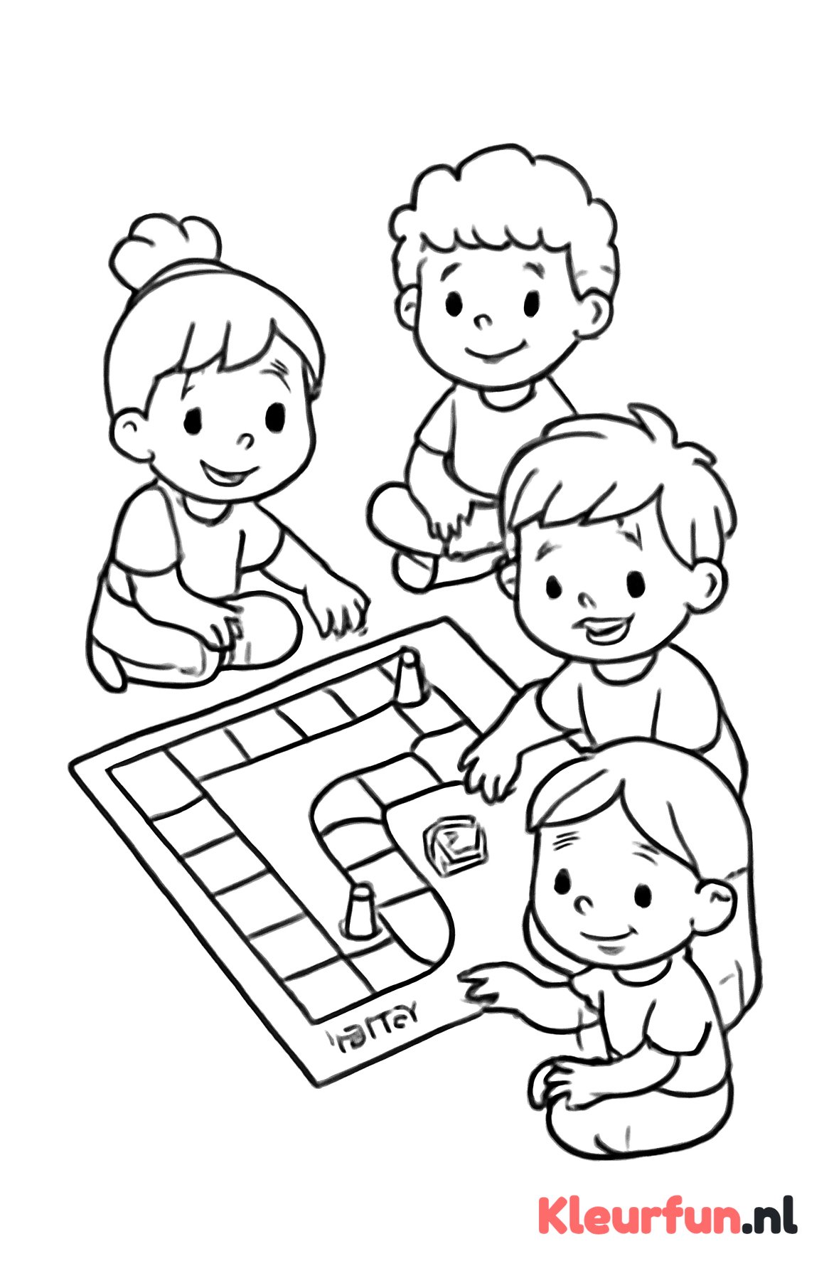 Kinderen spelen een bordspel samen