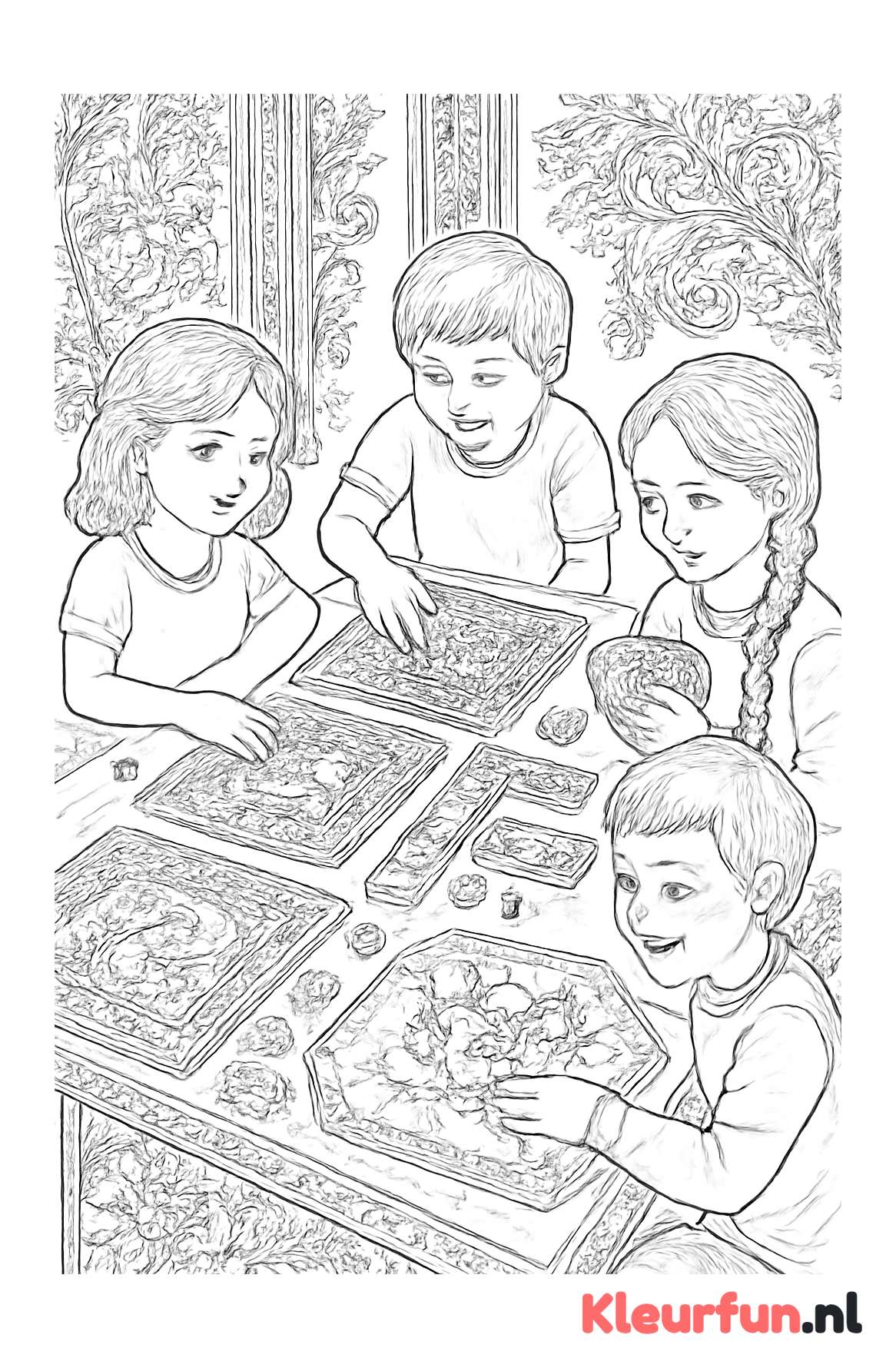 Kinderen spelen bordspellen samen