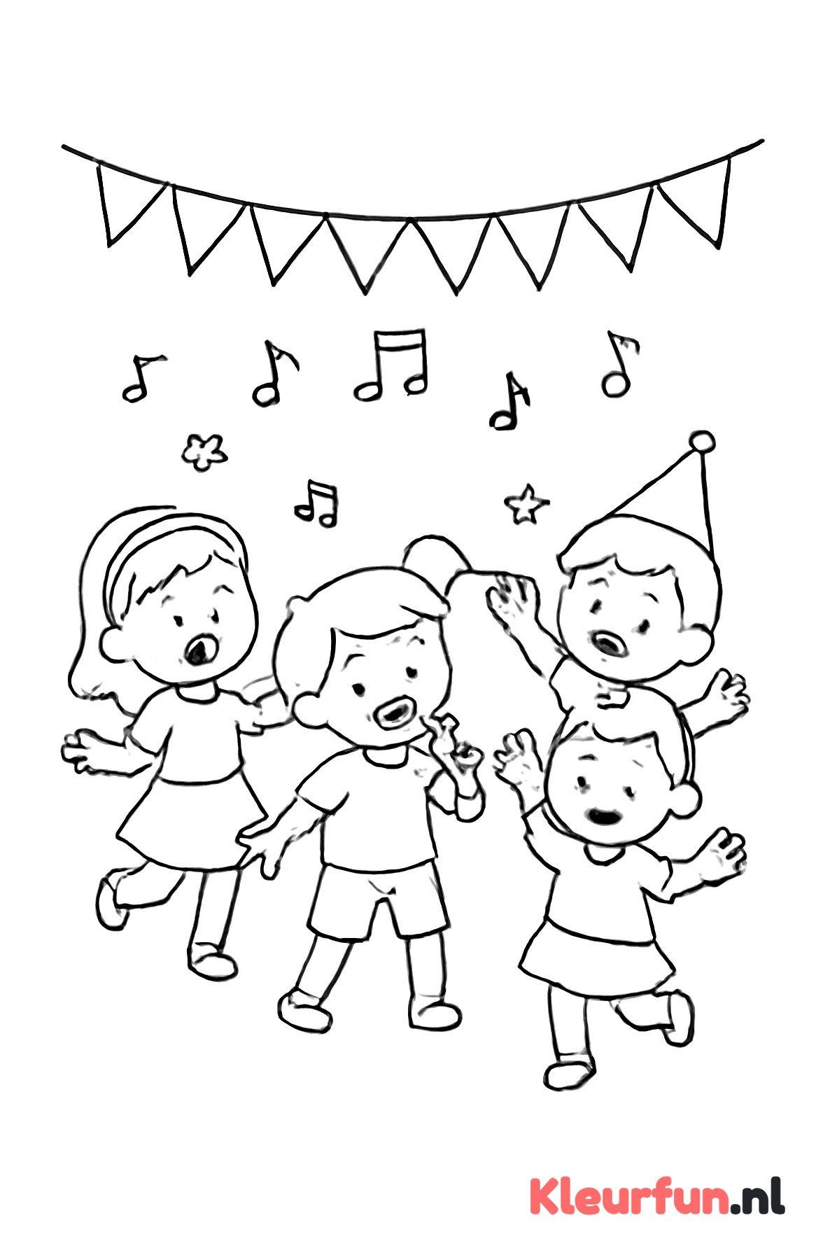 Kinderen dansen en zingen samen