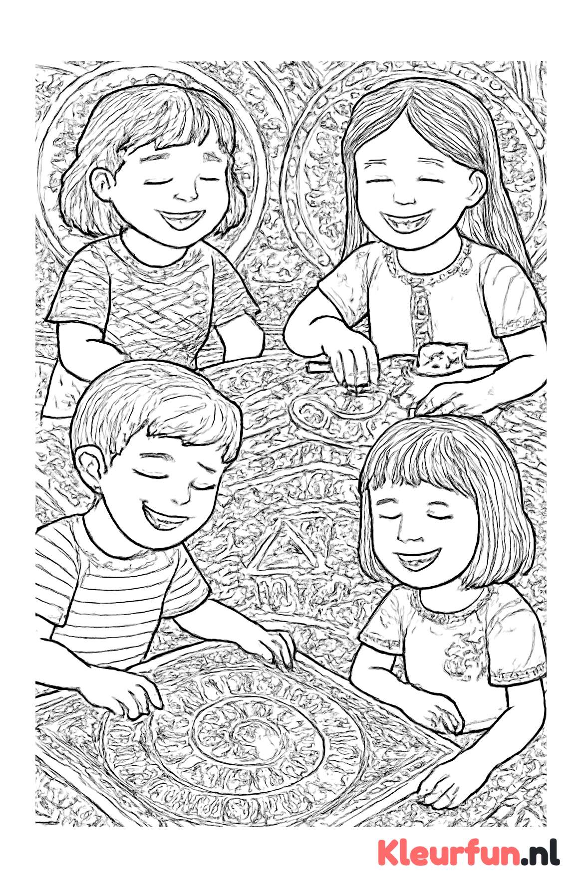 Kinderen spelen klassieke spelletjes