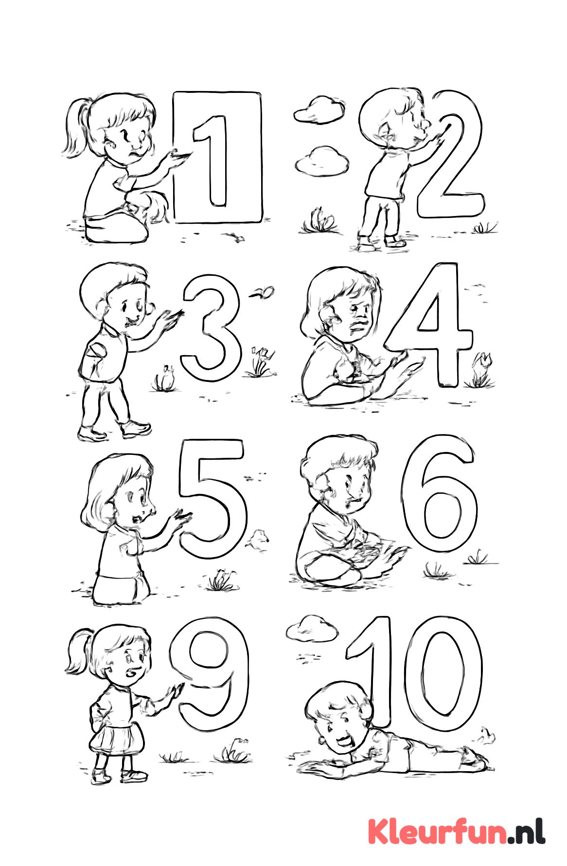 Kinderen leren cijfers schrijven
