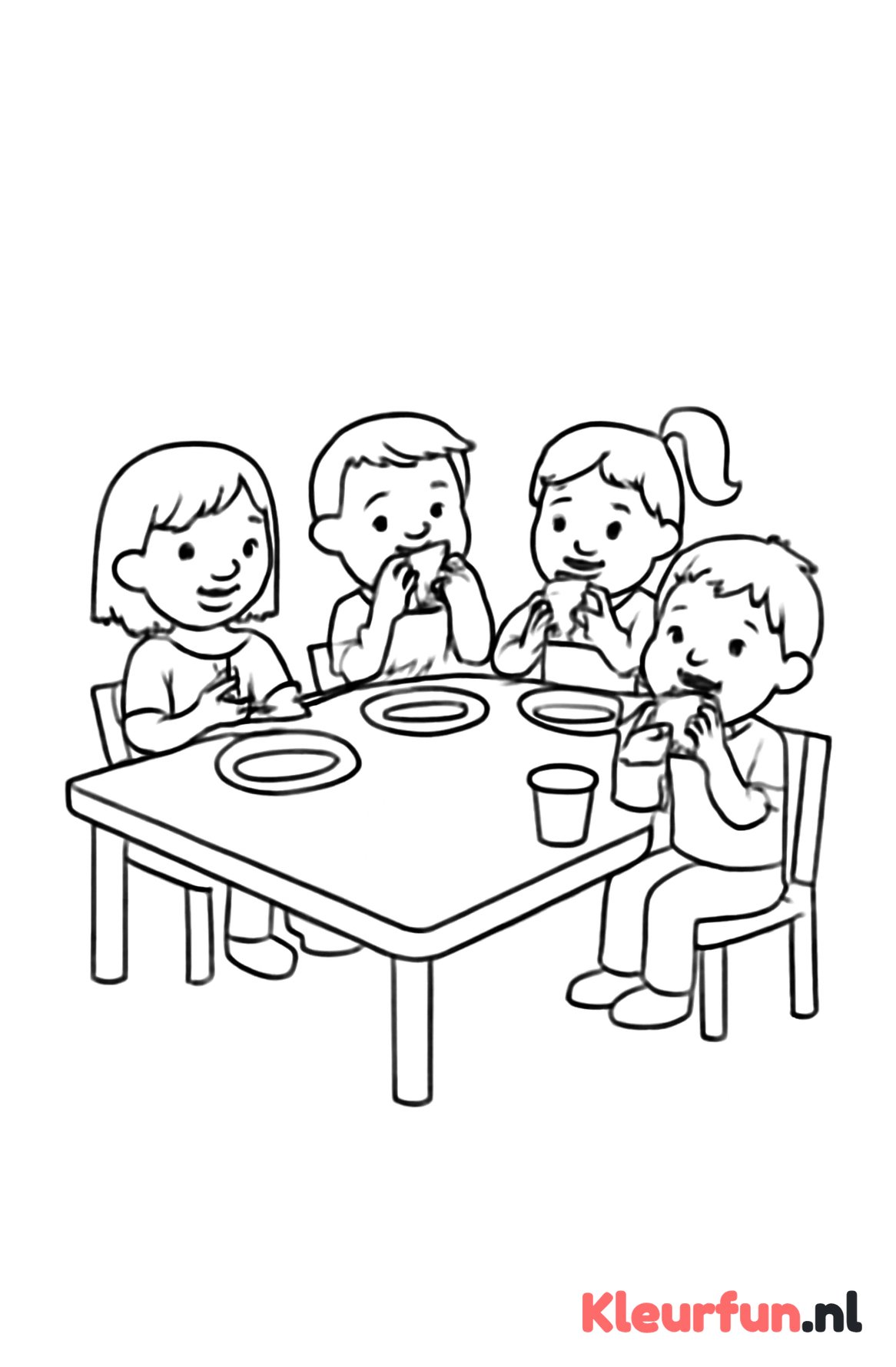 Kinderen samen sandwiches eten