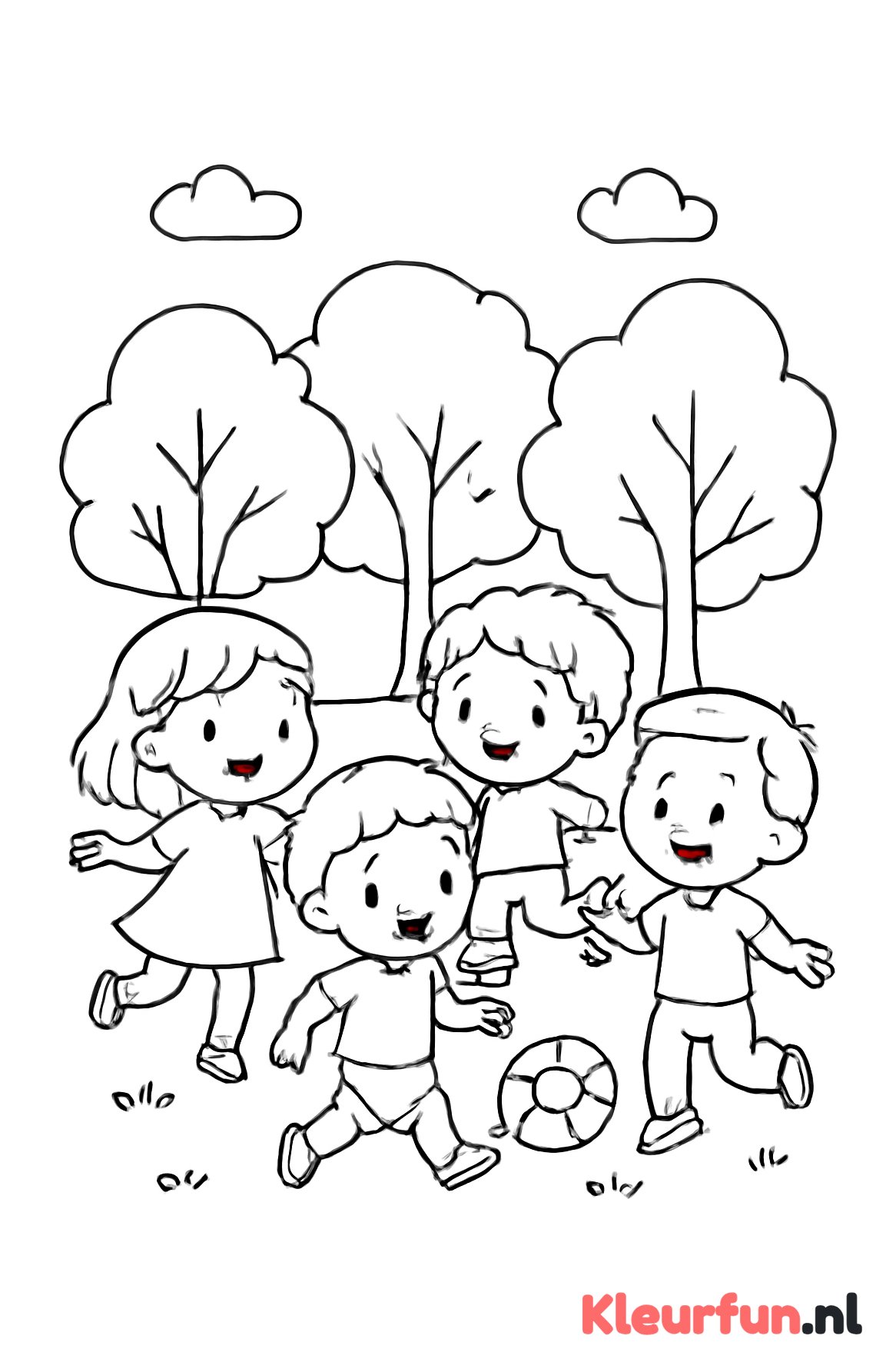 Kinderen spelen in het park